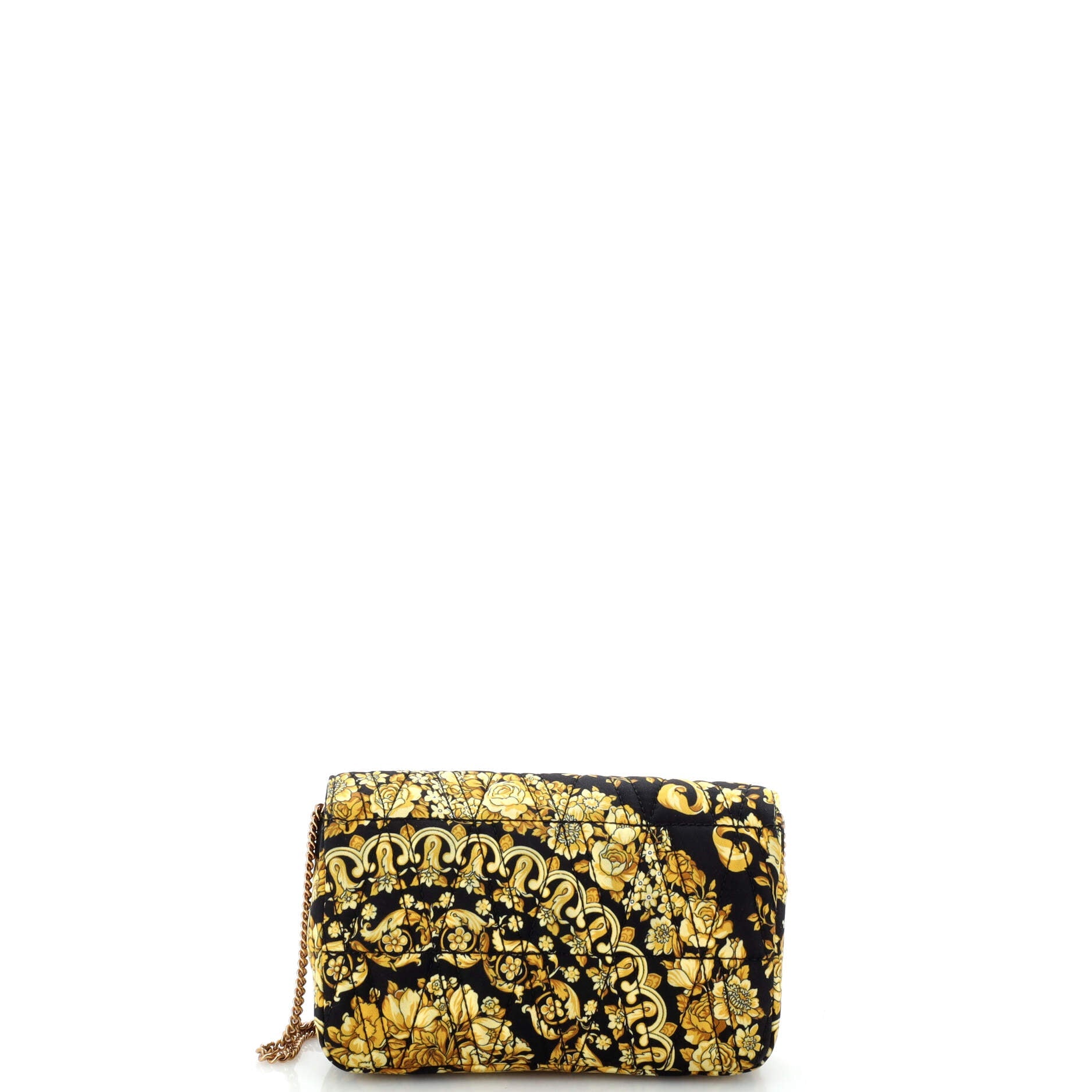 Virtus Flap Crossbody Bag Quilted Barocco Print Silk Mini