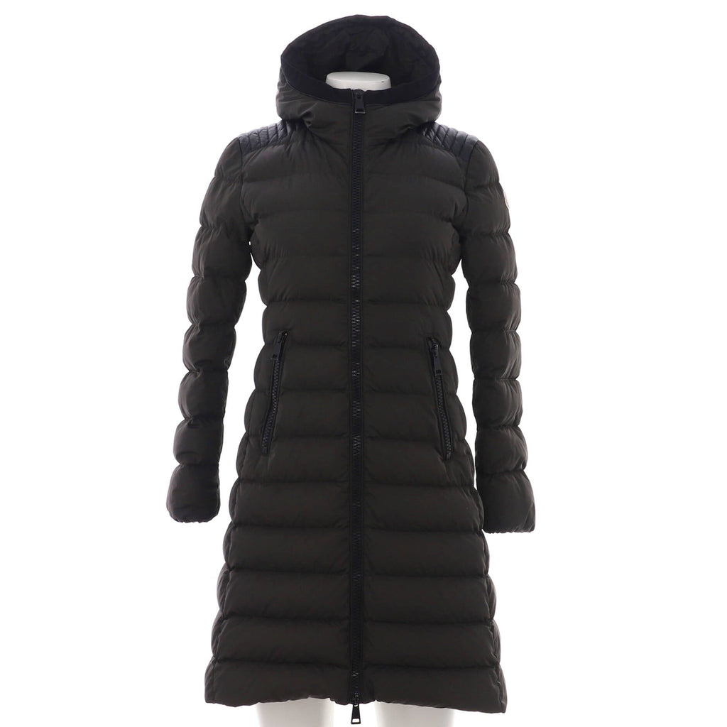 Women's Hooded Zip Puffer Coat Quilted Nylon with Down