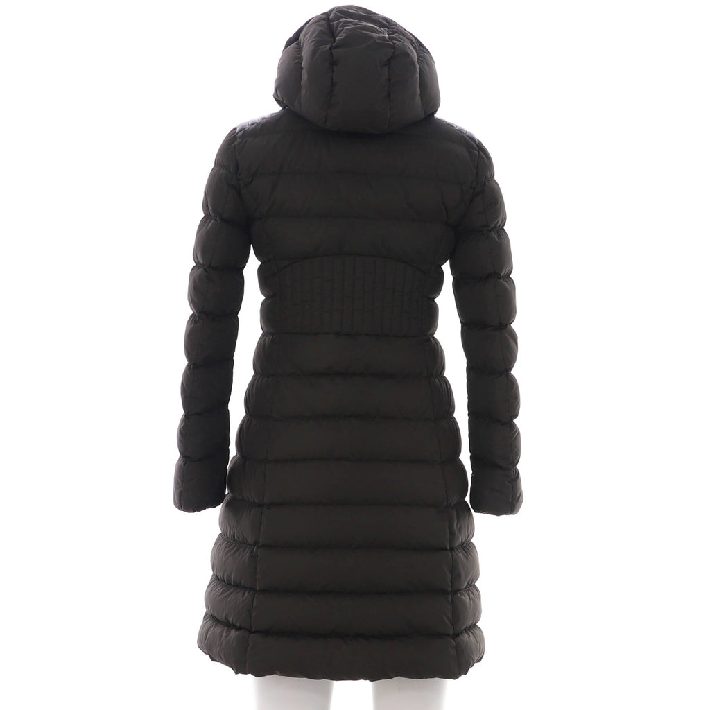 Women's Hooded Zip Puffer Coat Quilted Nylon with Down