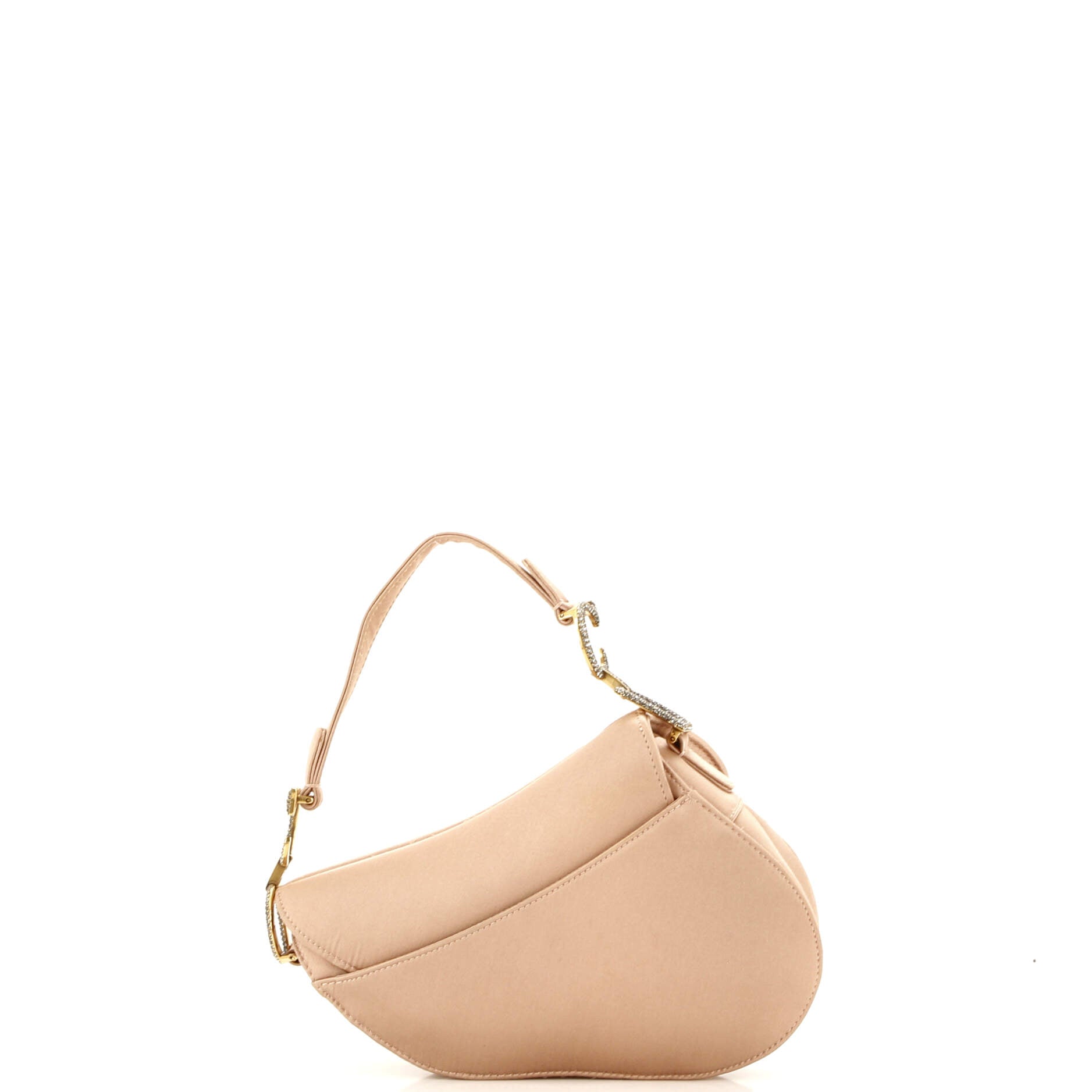 Saddle Handbag Satin with Crystals Mini