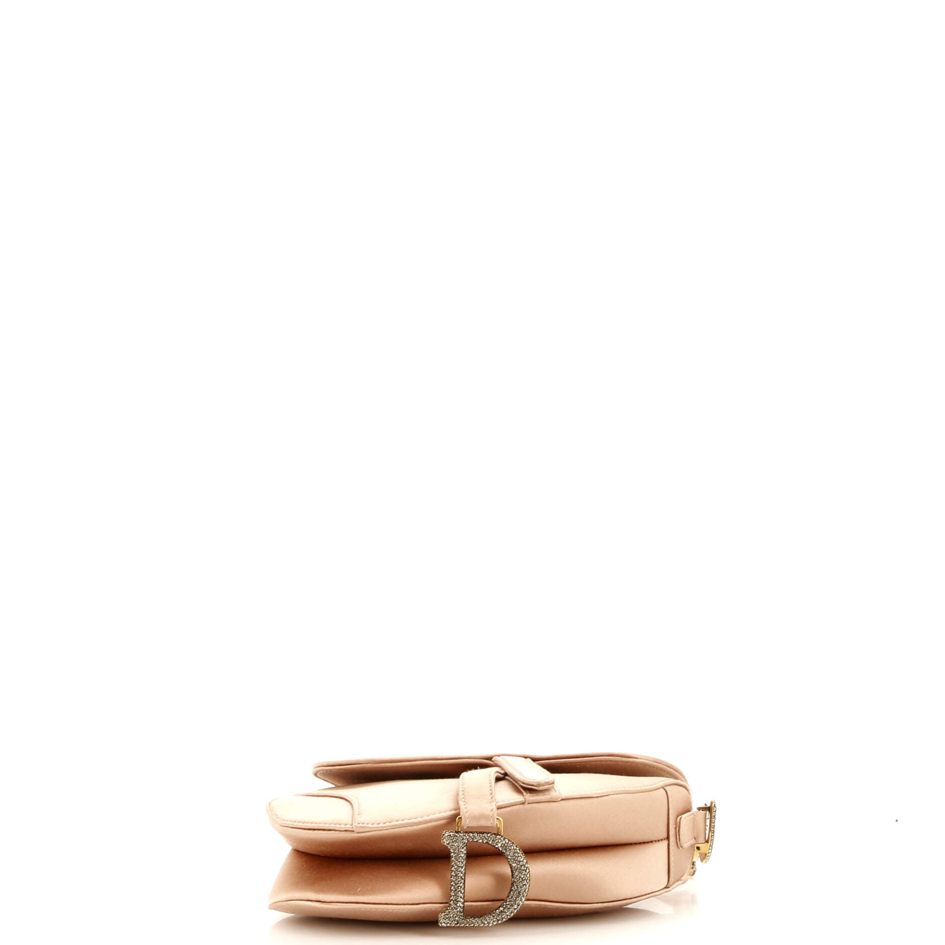 Saddle Handbag Satin with Crystals Mini