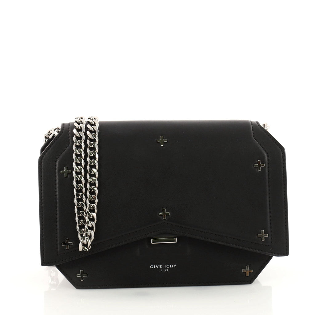 Bow Cut Chain Crossbody Bag Studded Leather Mini