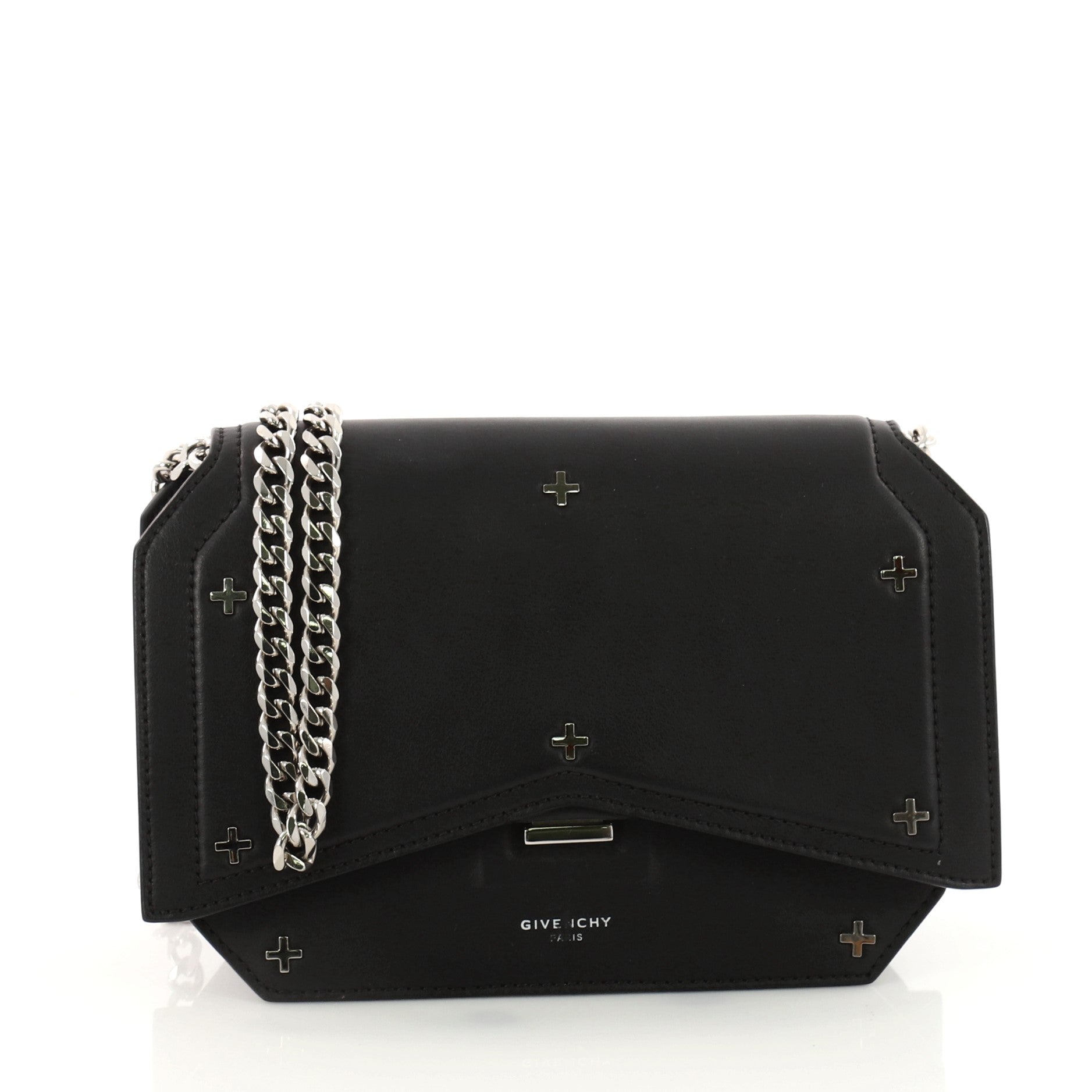 Bow Cut Chain Crossbody Bag Studded Leather Mini