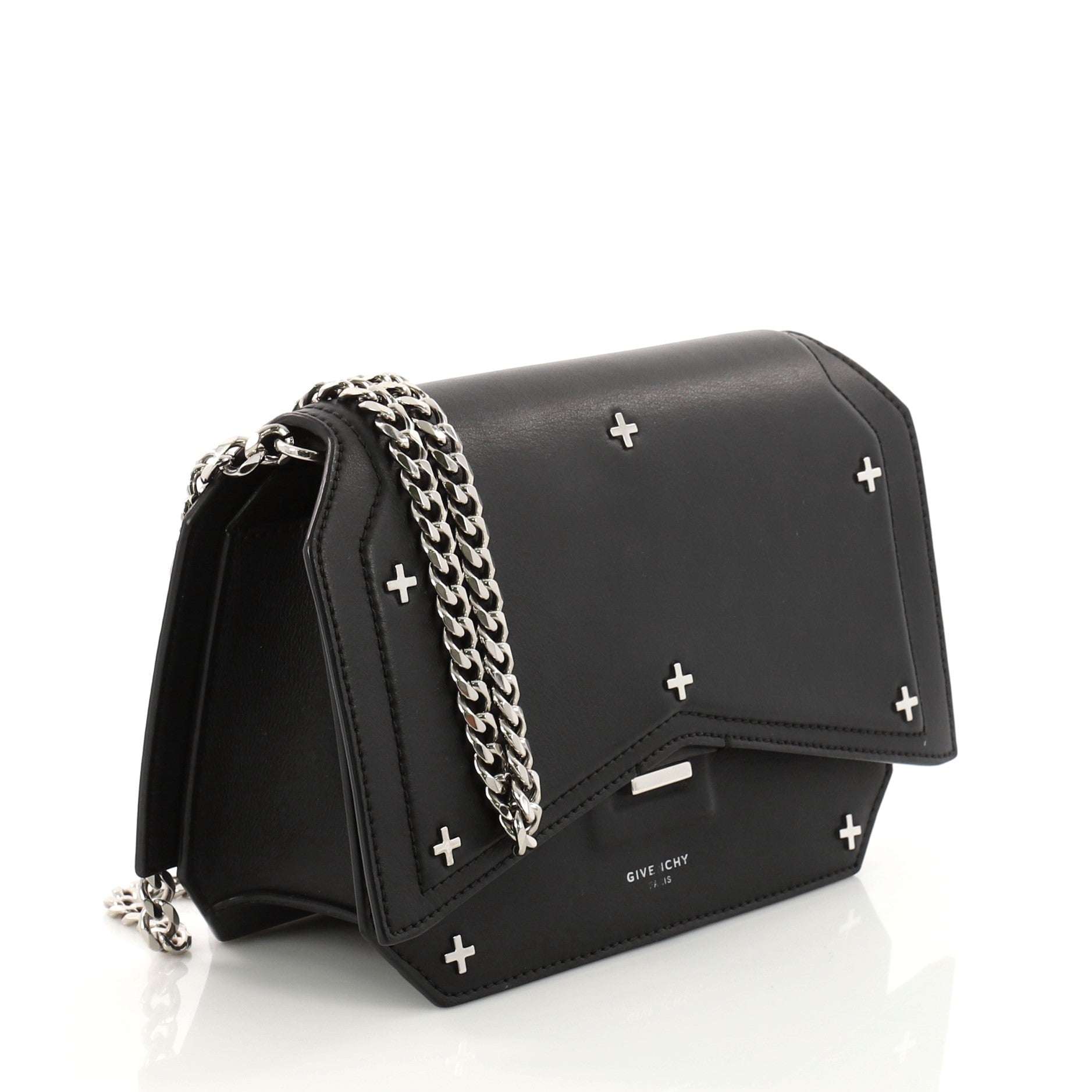 Bow Cut Chain Crossbody Bag Studded Leather Mini