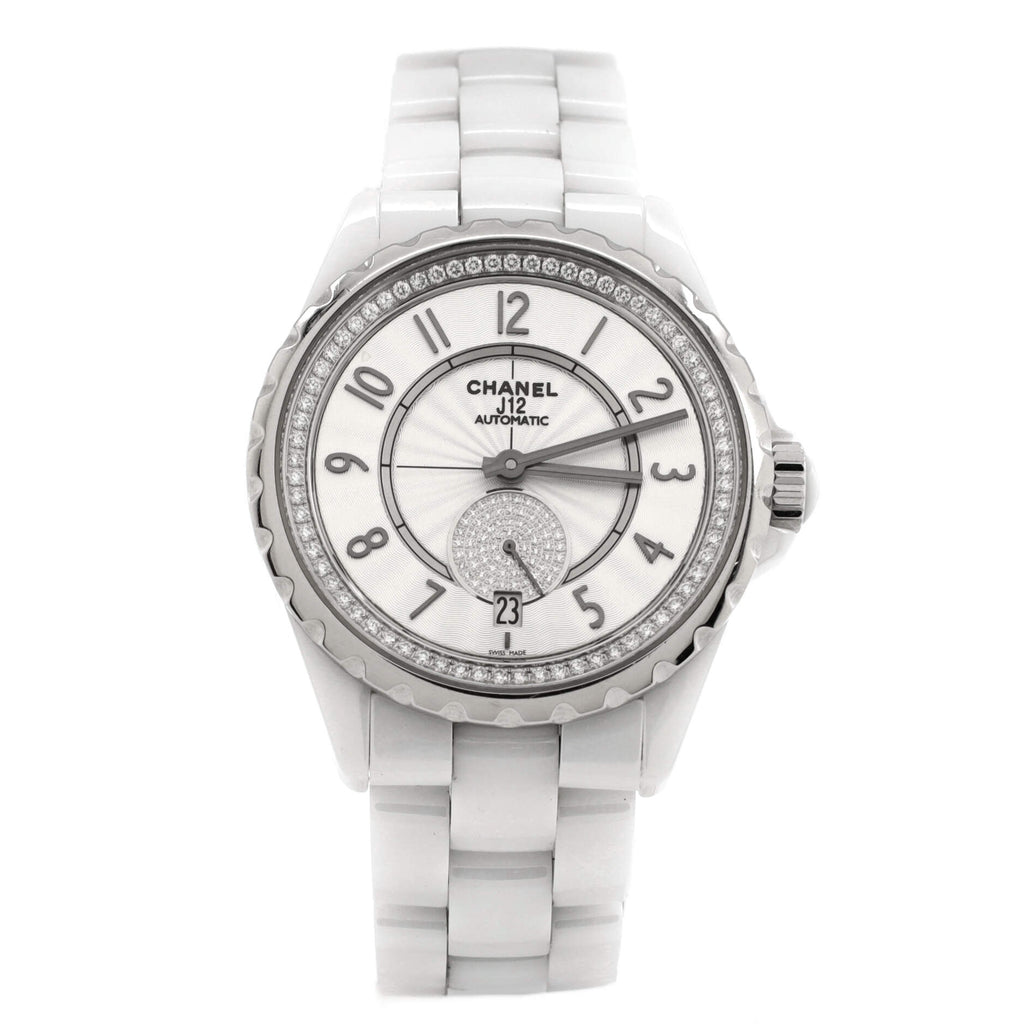 J12-365 Automatic Watch Ceramic and Stainless Steel with Diamond Bezel and Seconds Sub-Dial 36
