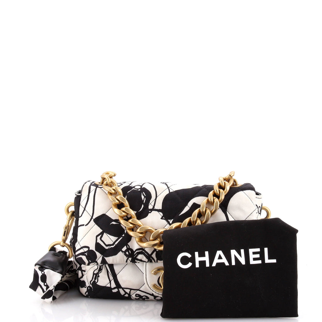 Deer Coco Flap Bag Quilted Printed Canvas Mini