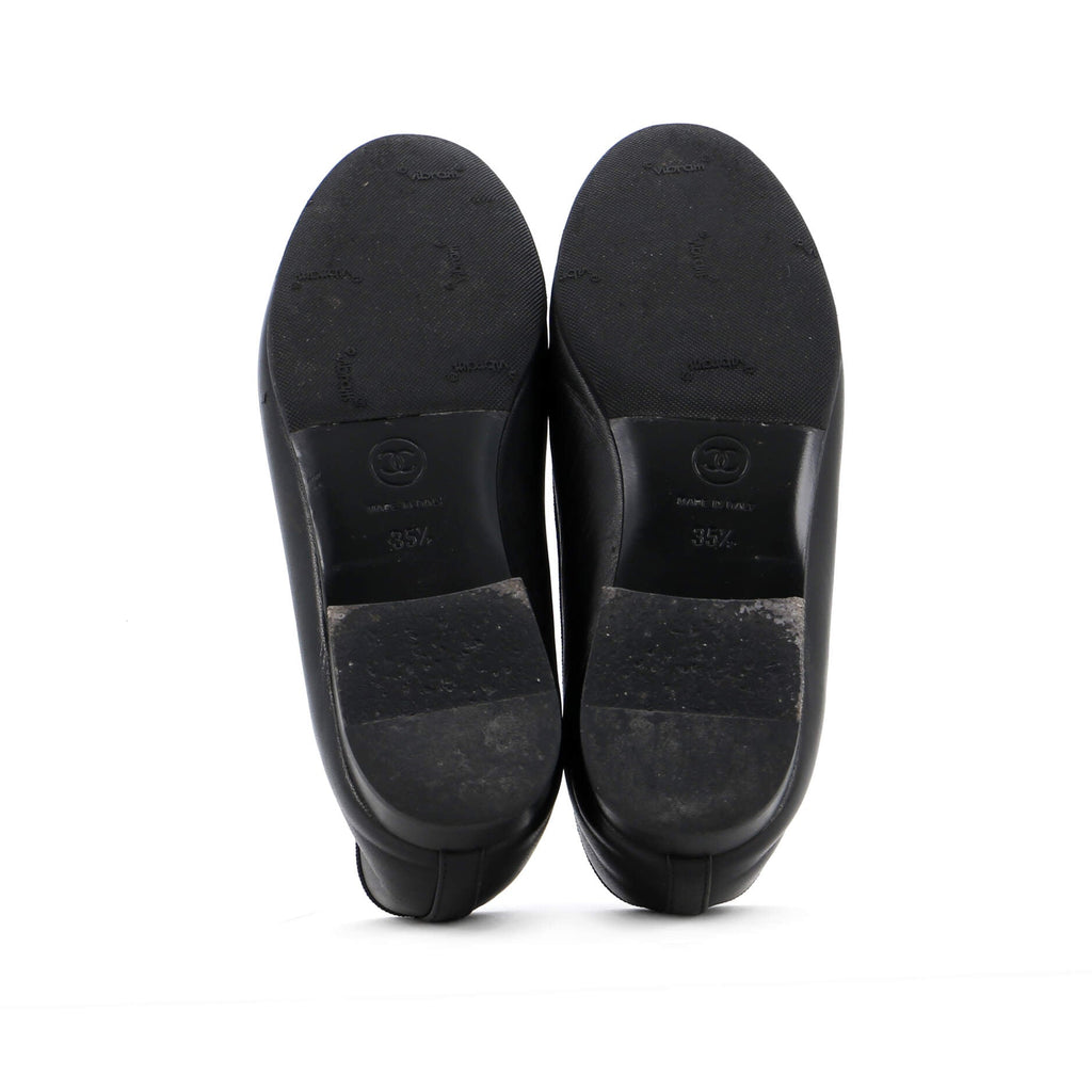 Women's CC Cap Toe Bow Ballerina Flats Leather and Patent