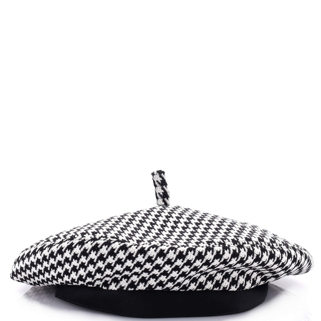 Paris Arty Beret Houndstooth Wool