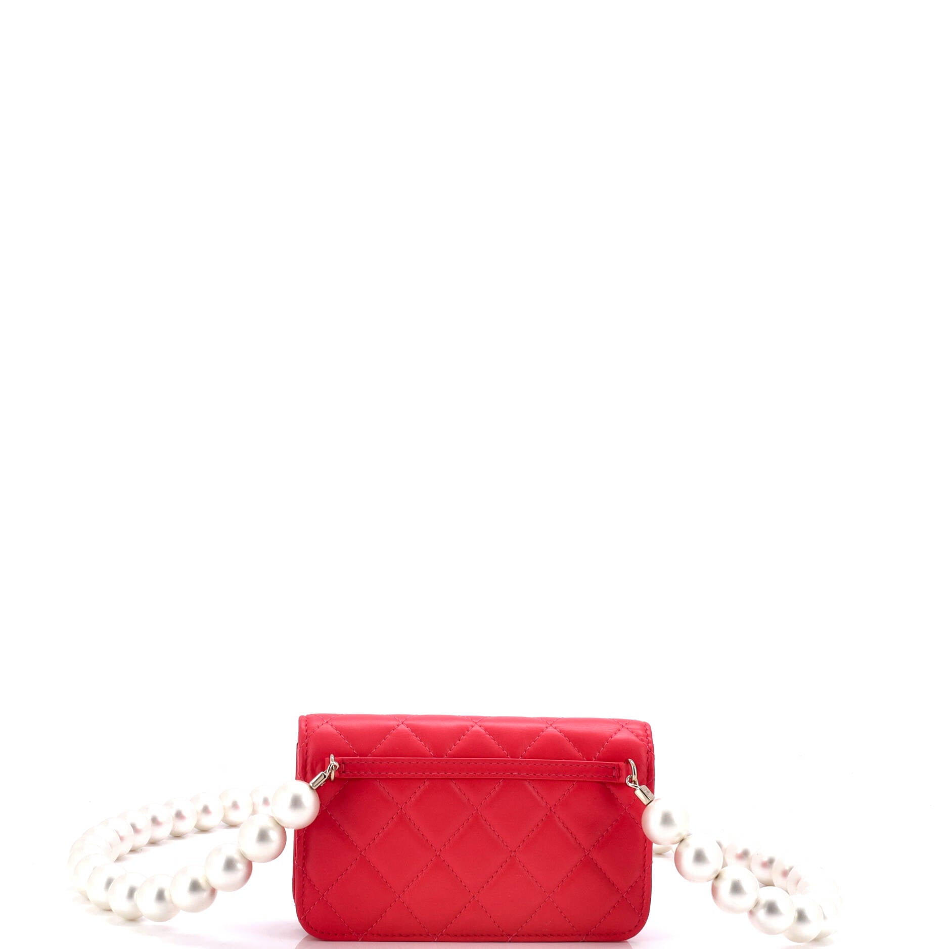 Pearl Strap Clutch with Chain Quilted Calfskin