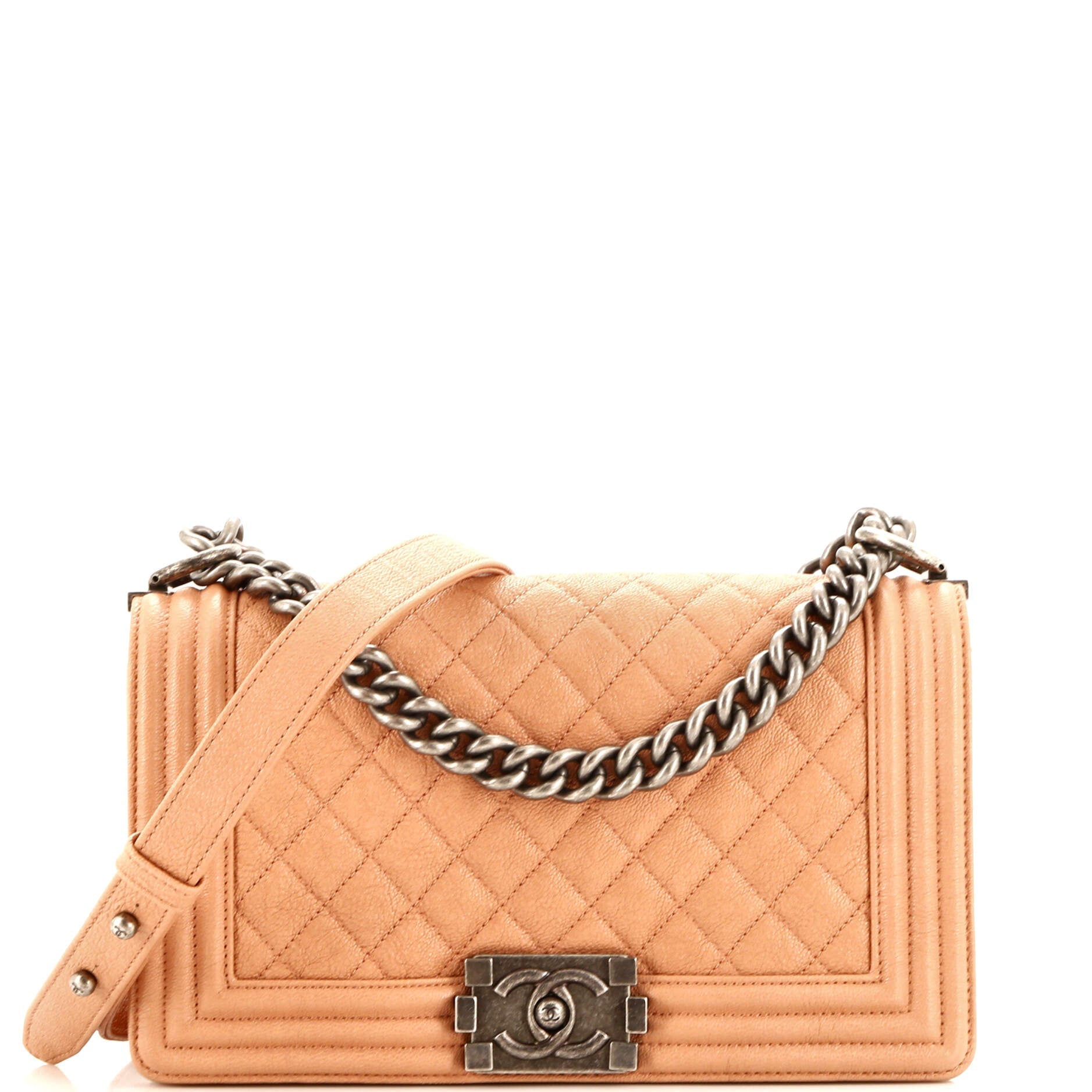 Boy Flap Bag Quilted Caviar Old Medium