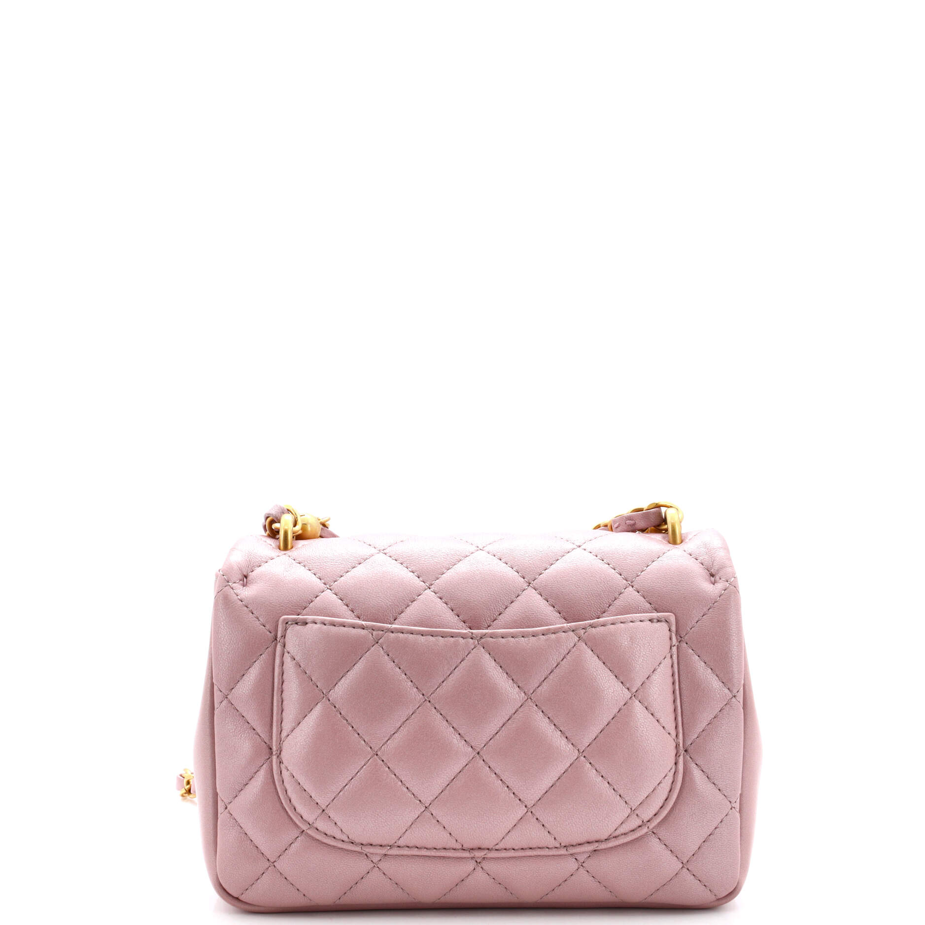Pearl Twist Single Flap Bag Quilted Shiny Lambskin Mini