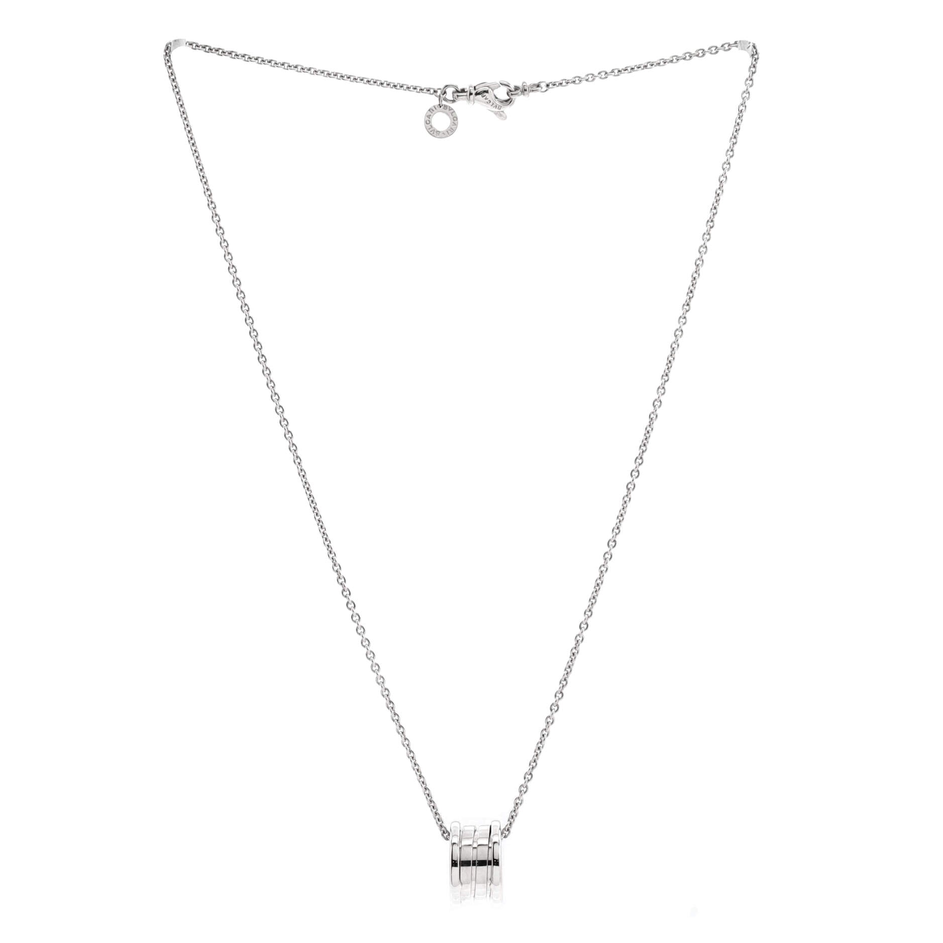 B.Zero1 Pendant Necklace 18K White Gold Small