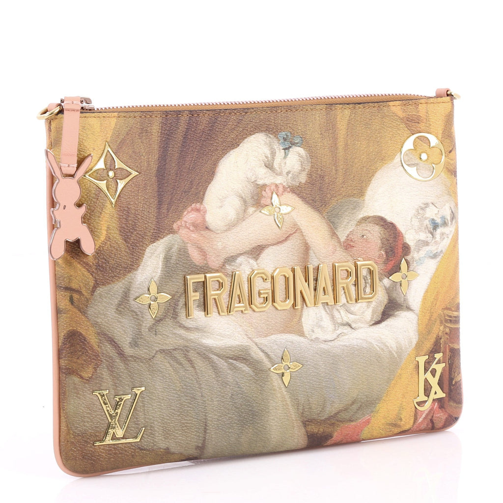 Pochette Clutch Limited Edition Jeff Koons Fragonard Print Canvas