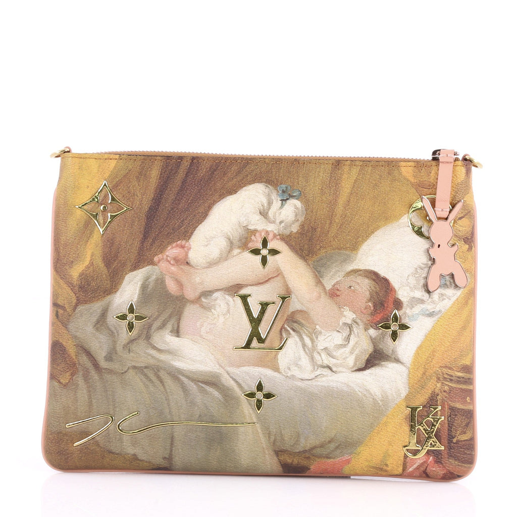 Pochette Clutch Limited Edition Jeff Koons Fragonard Print Canvas