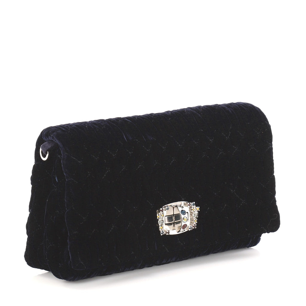 Crystal Clutch Matelasse Velvet Small