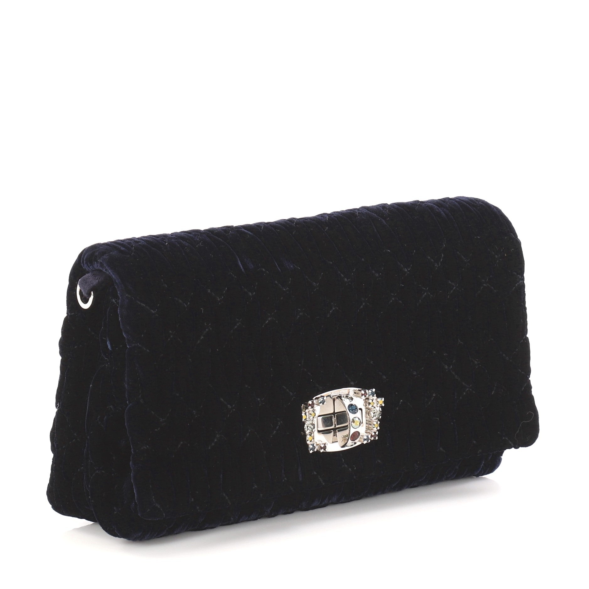 Crystal Clutch Matelasse Velvet Small