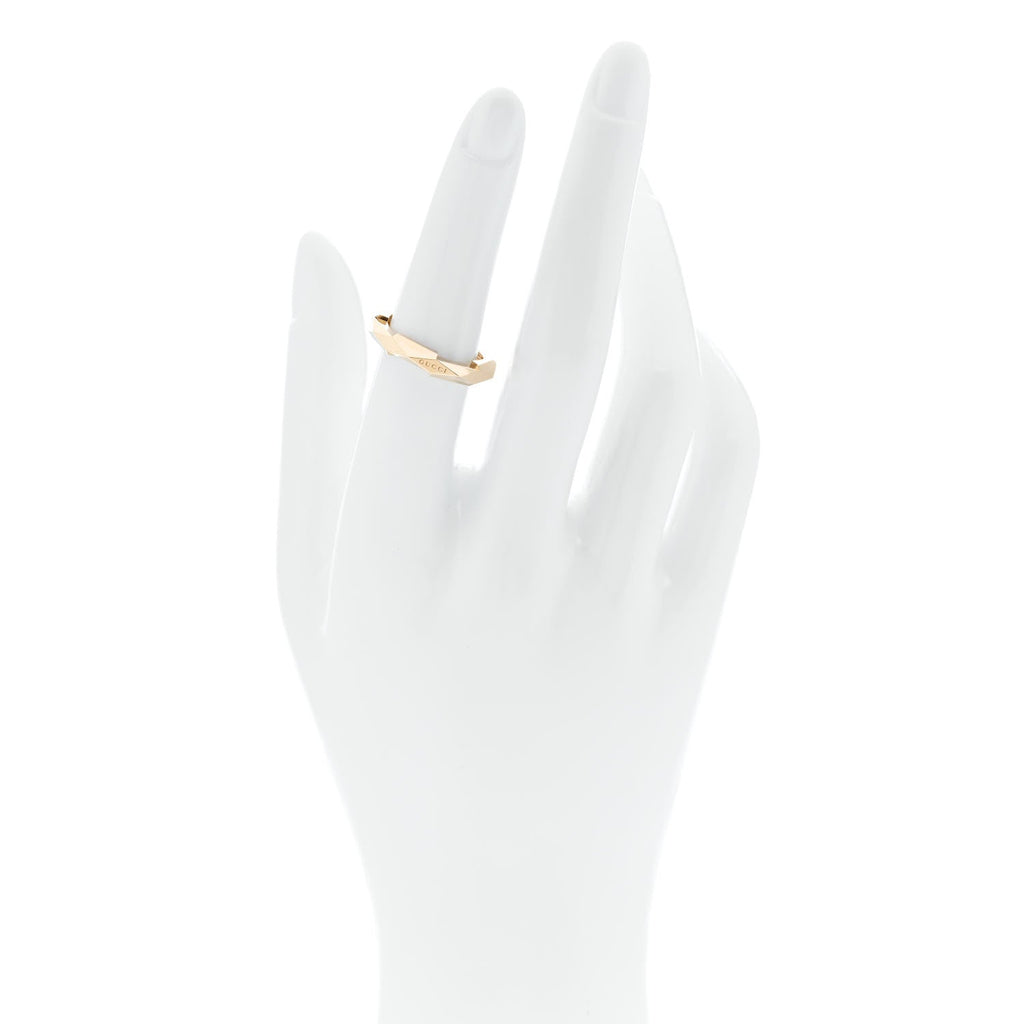 18K Yellow Gold 4mm Link To Love Studded Ring 53 6.25