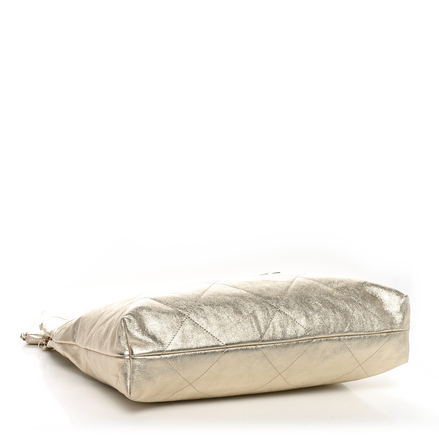 Metallic Calfskin Quilted Chanel 22 Golden
