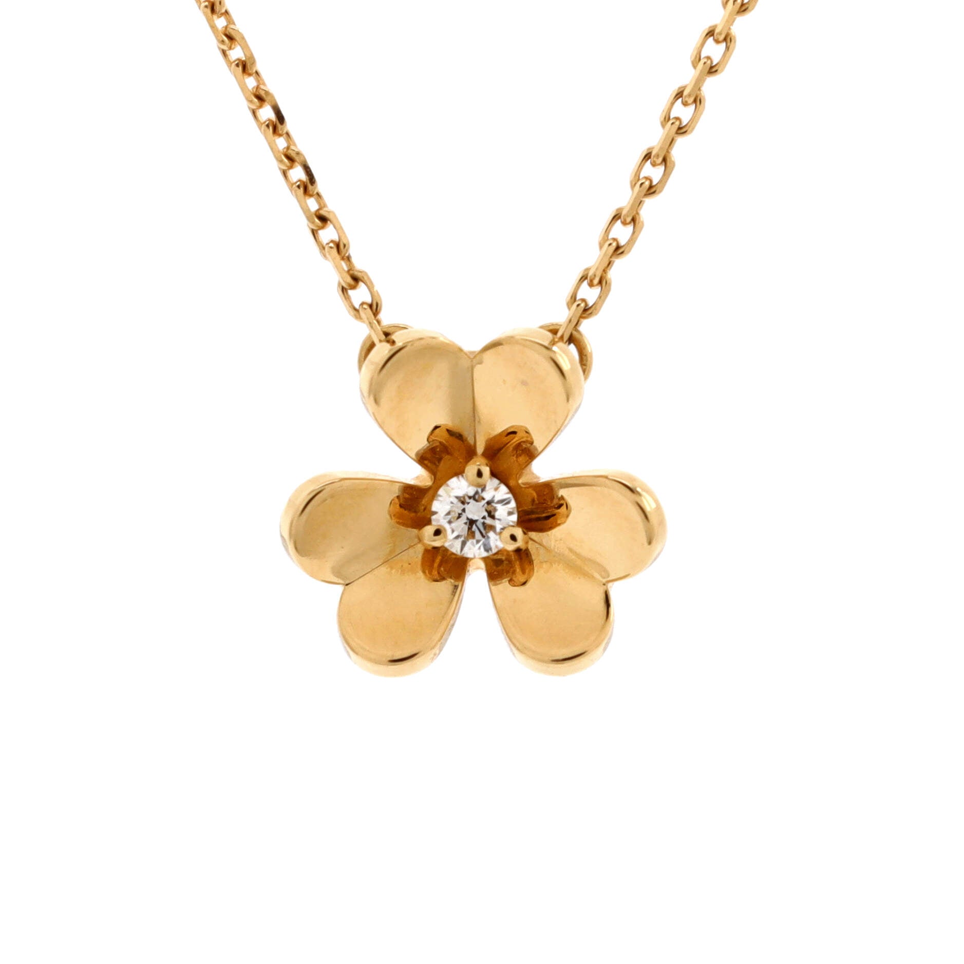 Frivole Pendant Necklace 18K Yellow Gold and Diamond Mini