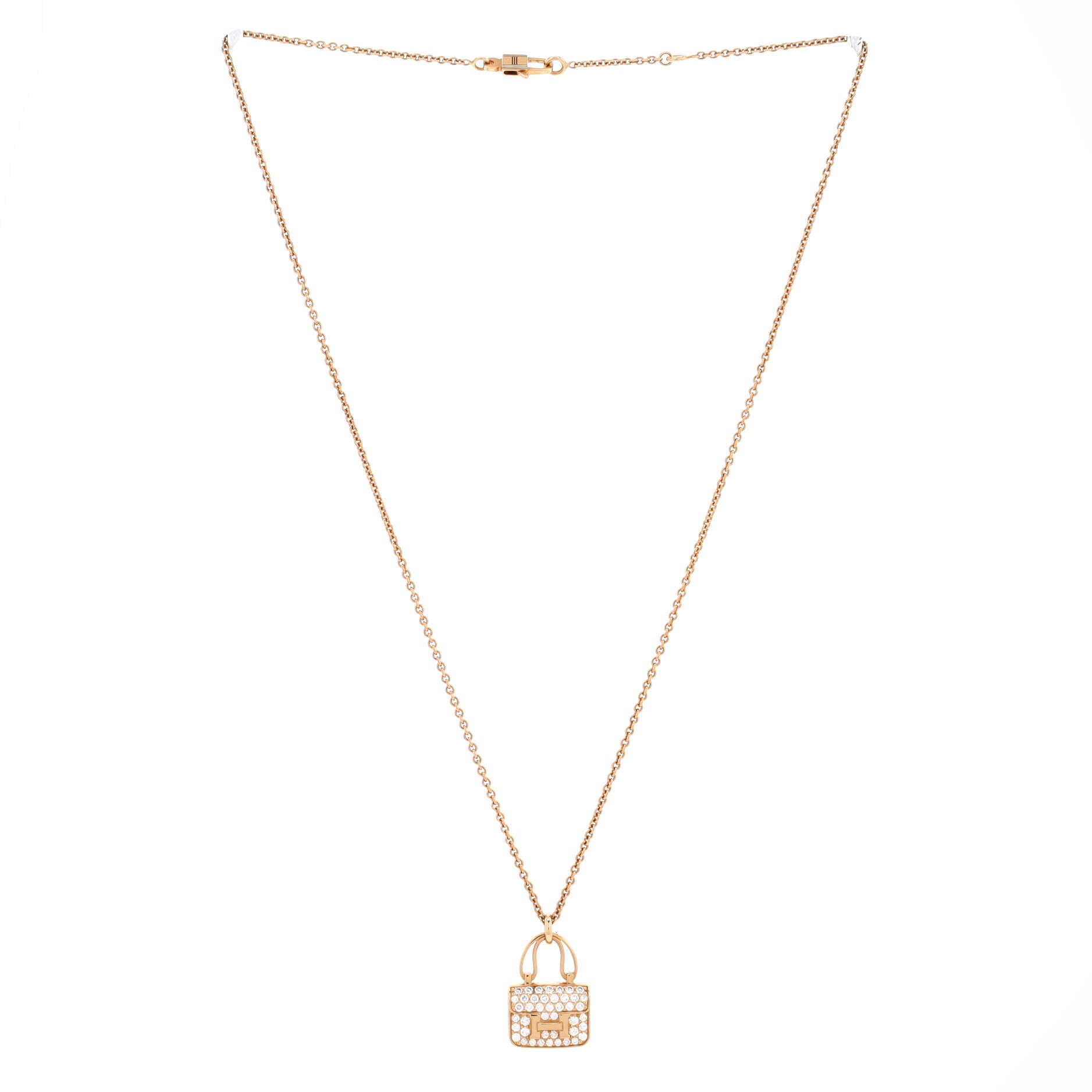 Amulettes Constance Pendant NM Necklace 18K Rose Gold and Diamonds