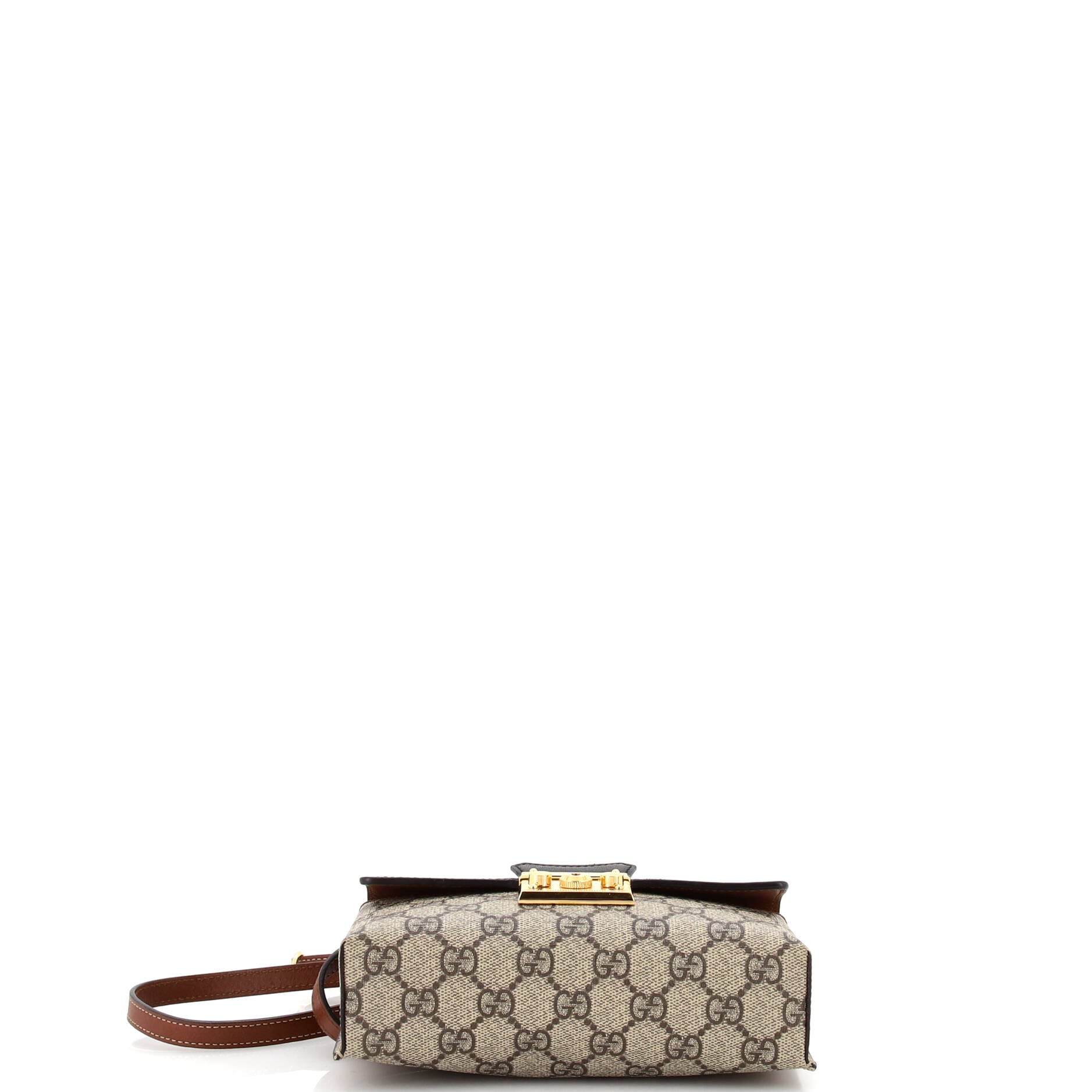 Padlock Top Handle Bag GG Coated Canvas and Leather Mini