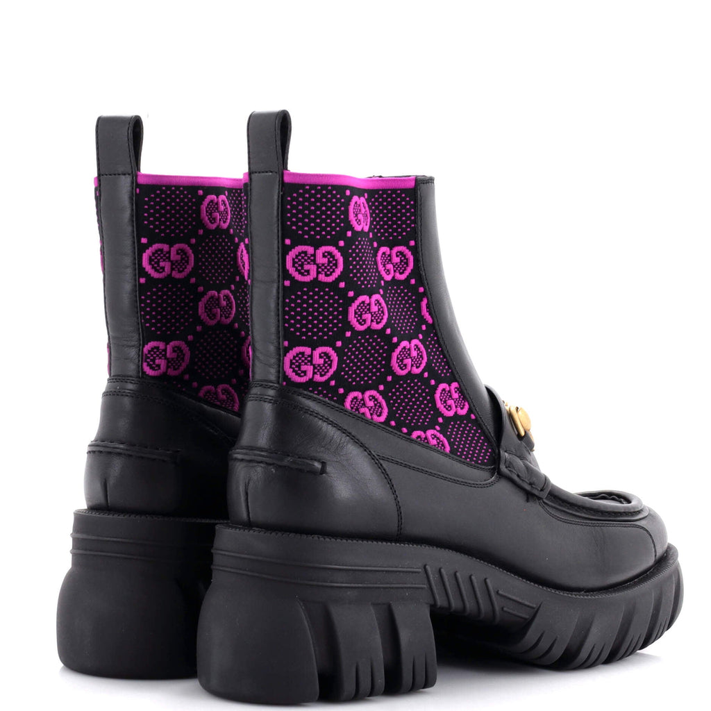 Women's Quebec Horsebit Chelsea Boots Leather with GG Elastic
