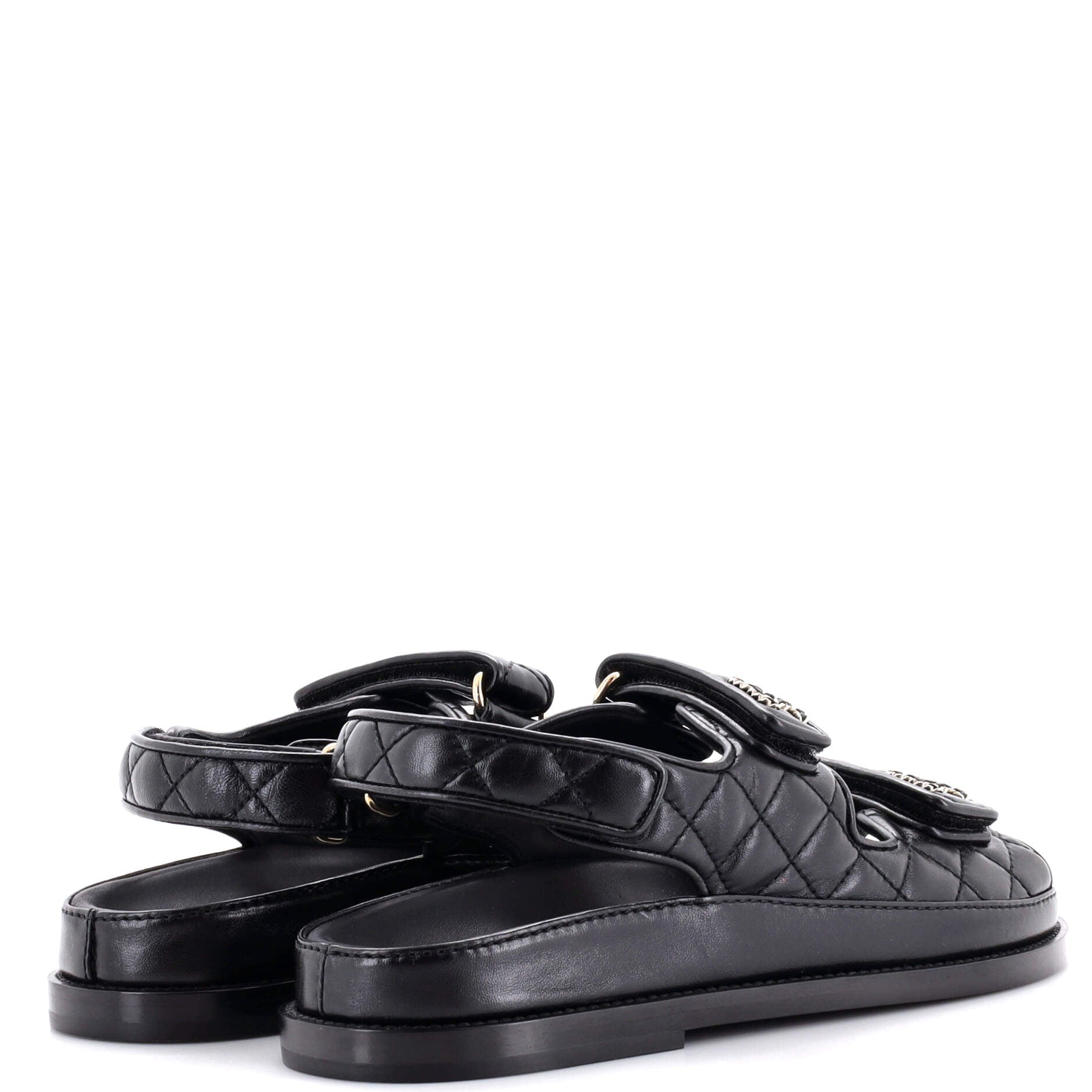 Women's Velcro Dad Sandals Quilted Leather