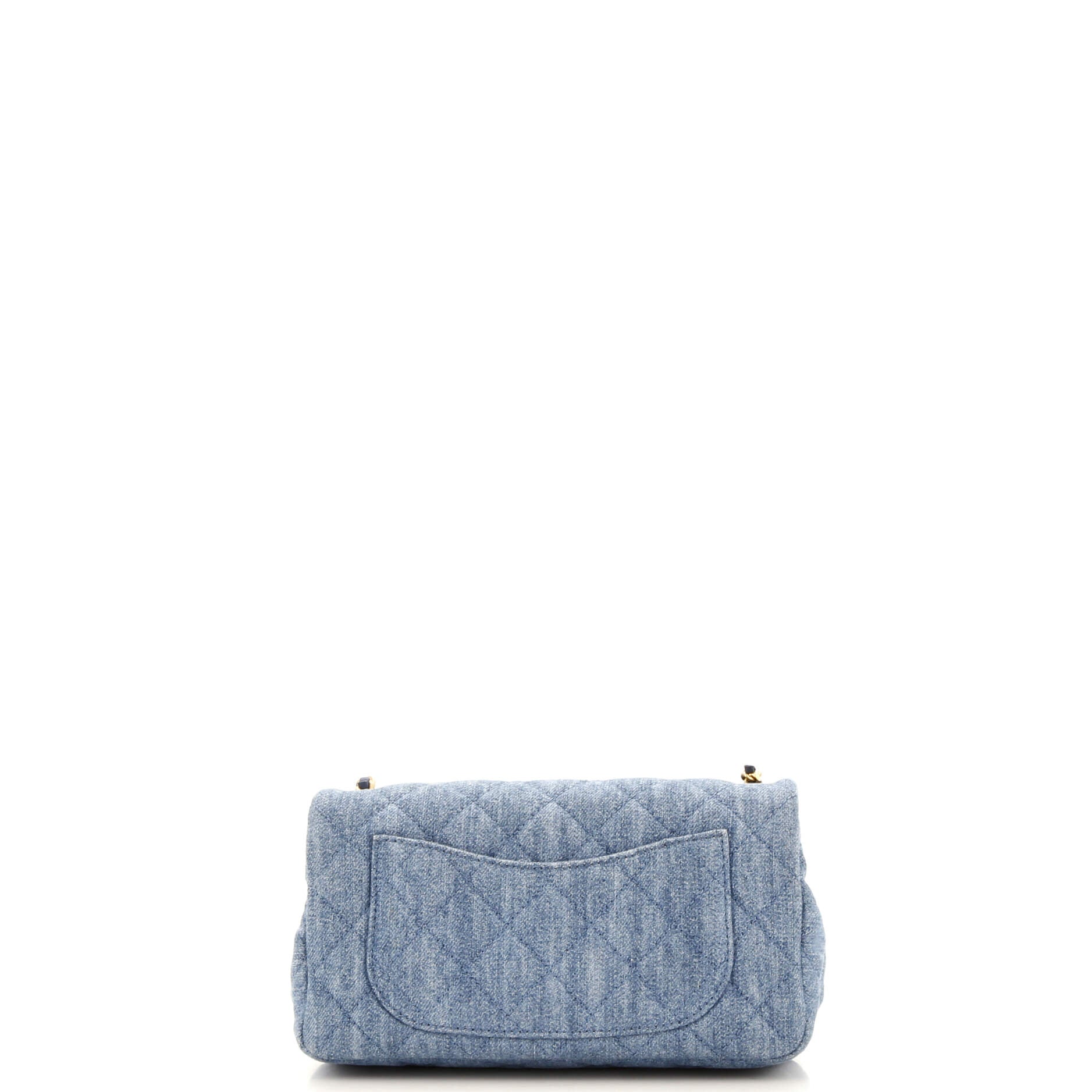 Pearl Crush Flap Bag Quilted Denim Mini