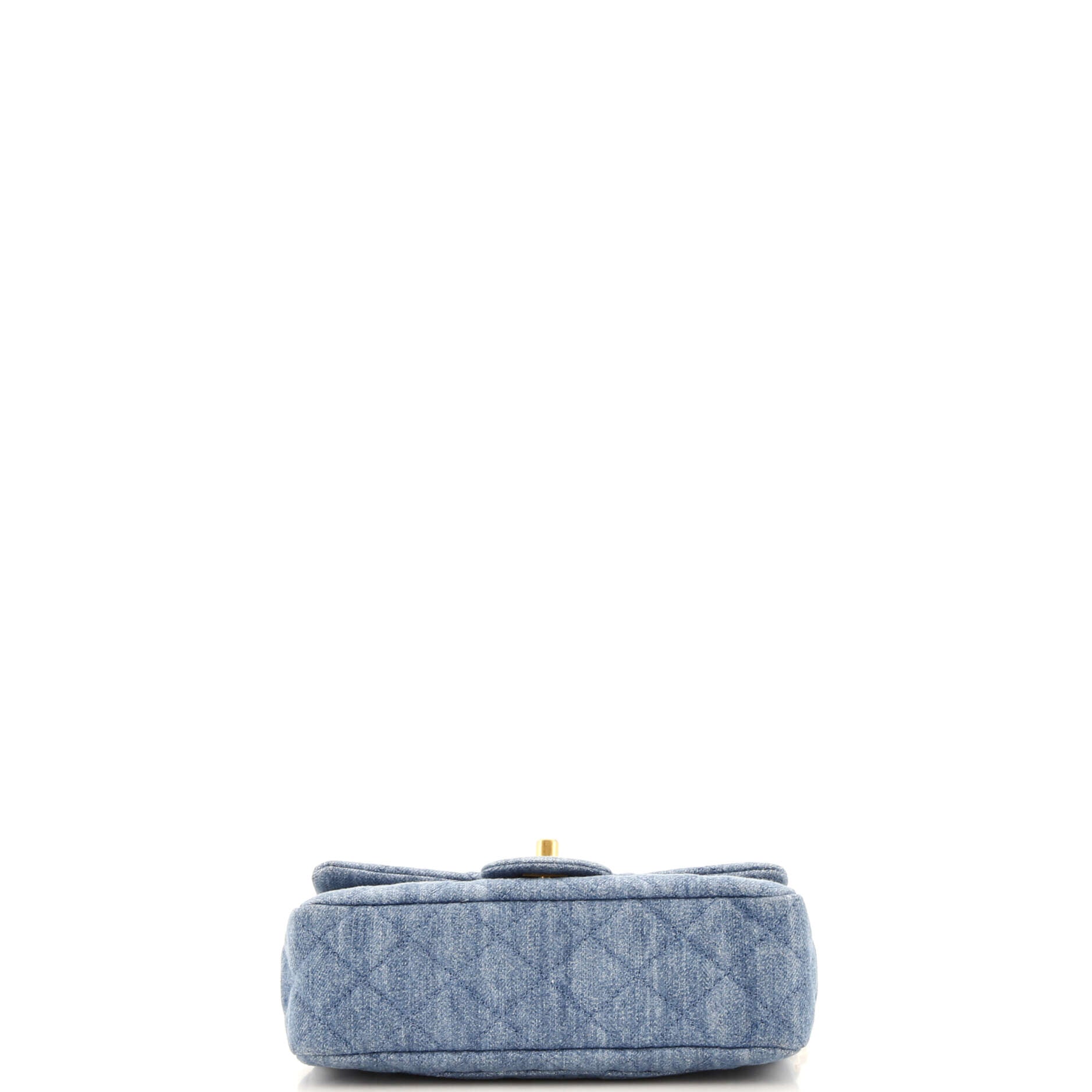 Pearl Crush Flap Bag Quilted Denim Mini