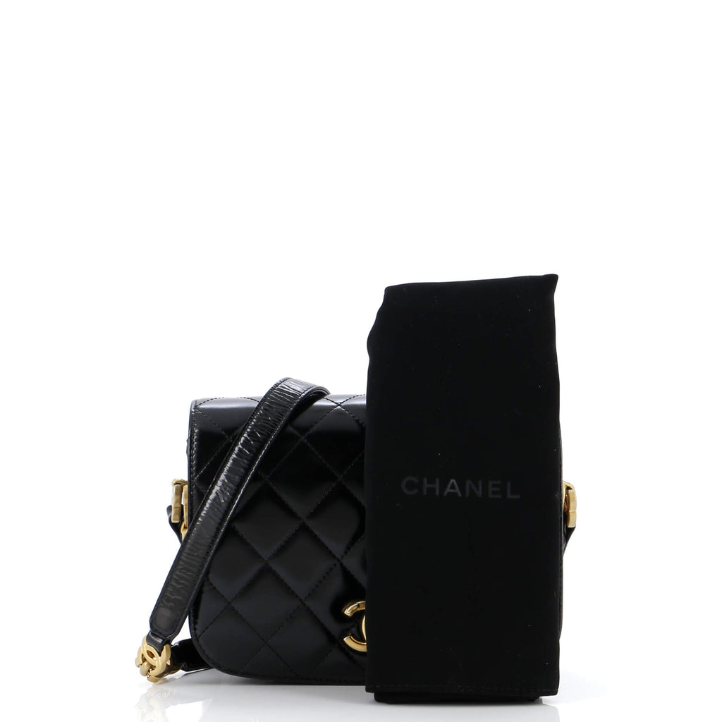 My Sweet CC Full Flap Messenger Bag Quilted Shiny Calfskin with Suede Mini