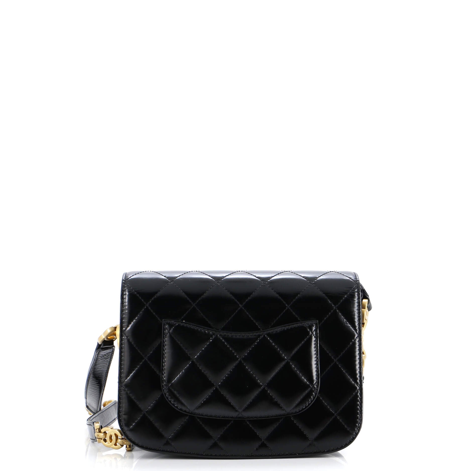 My Sweet CC Full Flap Messenger Bag Quilted Shiny Calfskin with Suede Mini