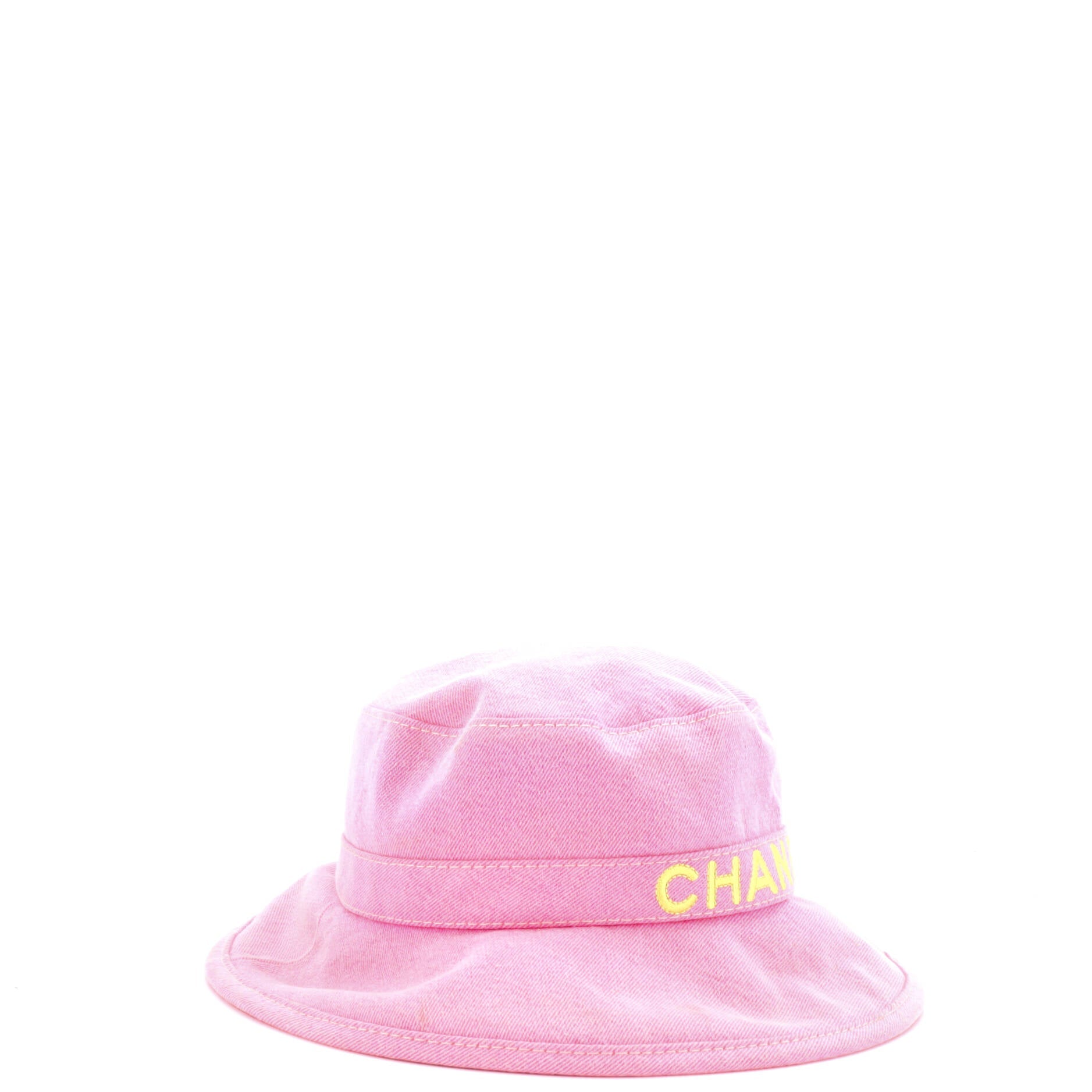 Logo Letters Bucket Hat Embroidered Denim