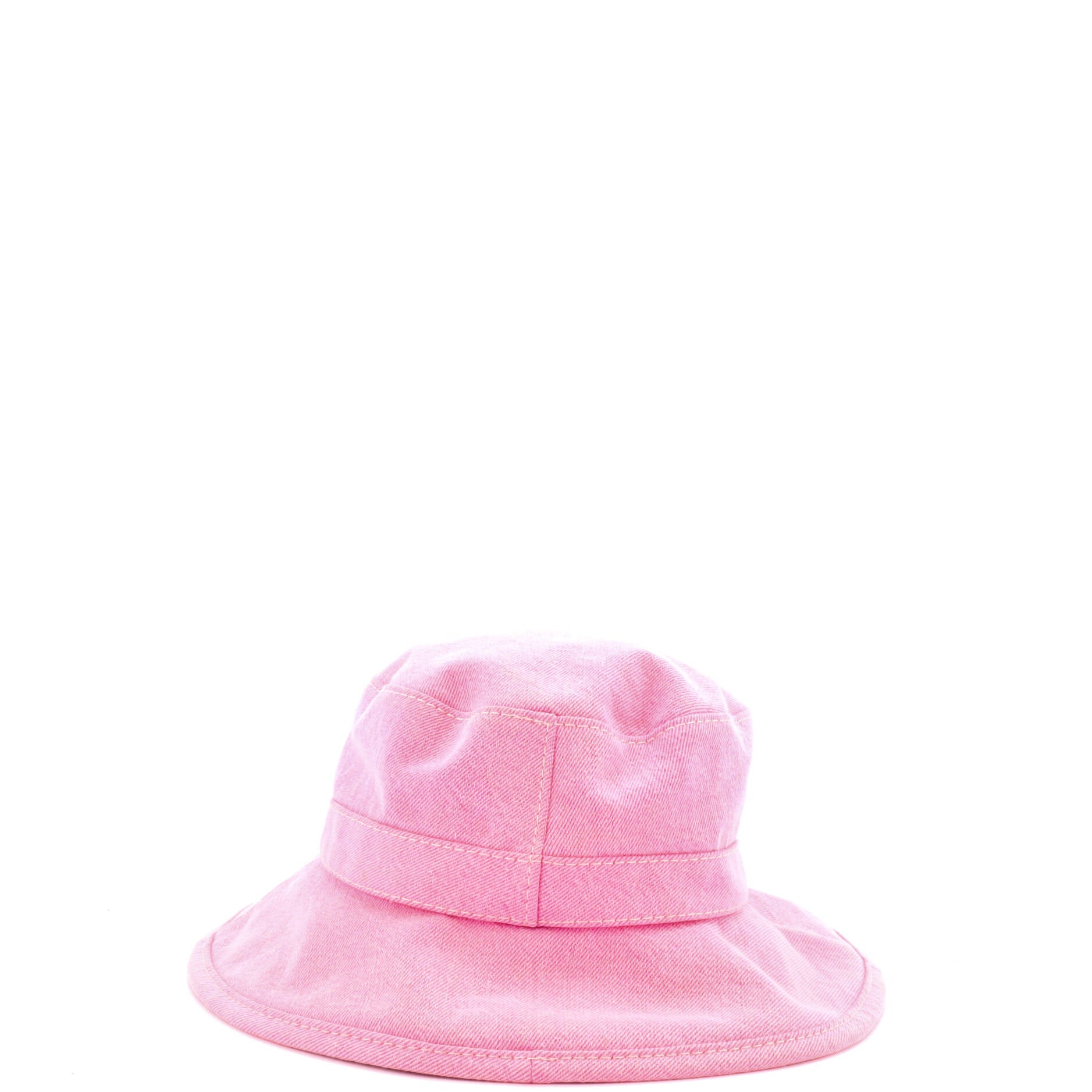 Logo Letters Bucket Hat Embroidered Denim