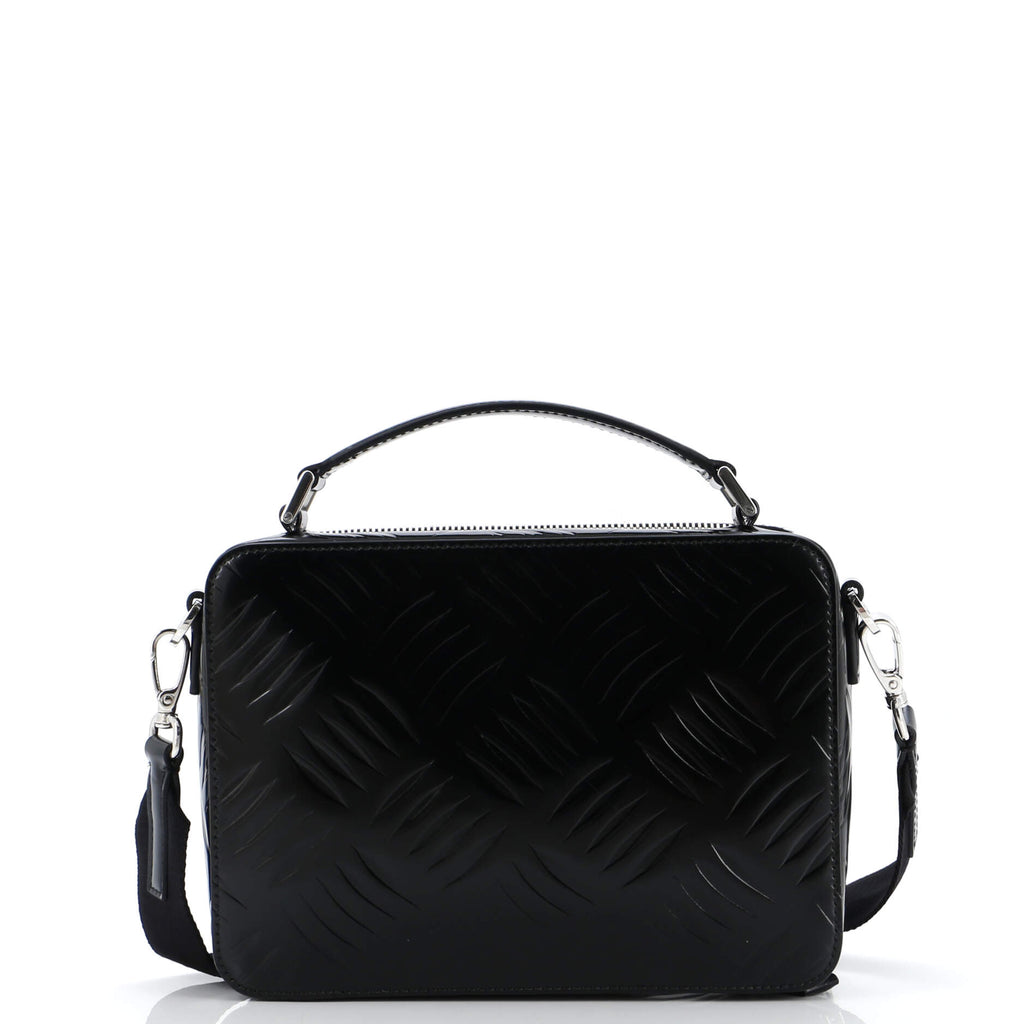 Brique Crossbody Bag Embossed Brushed Leather Medium