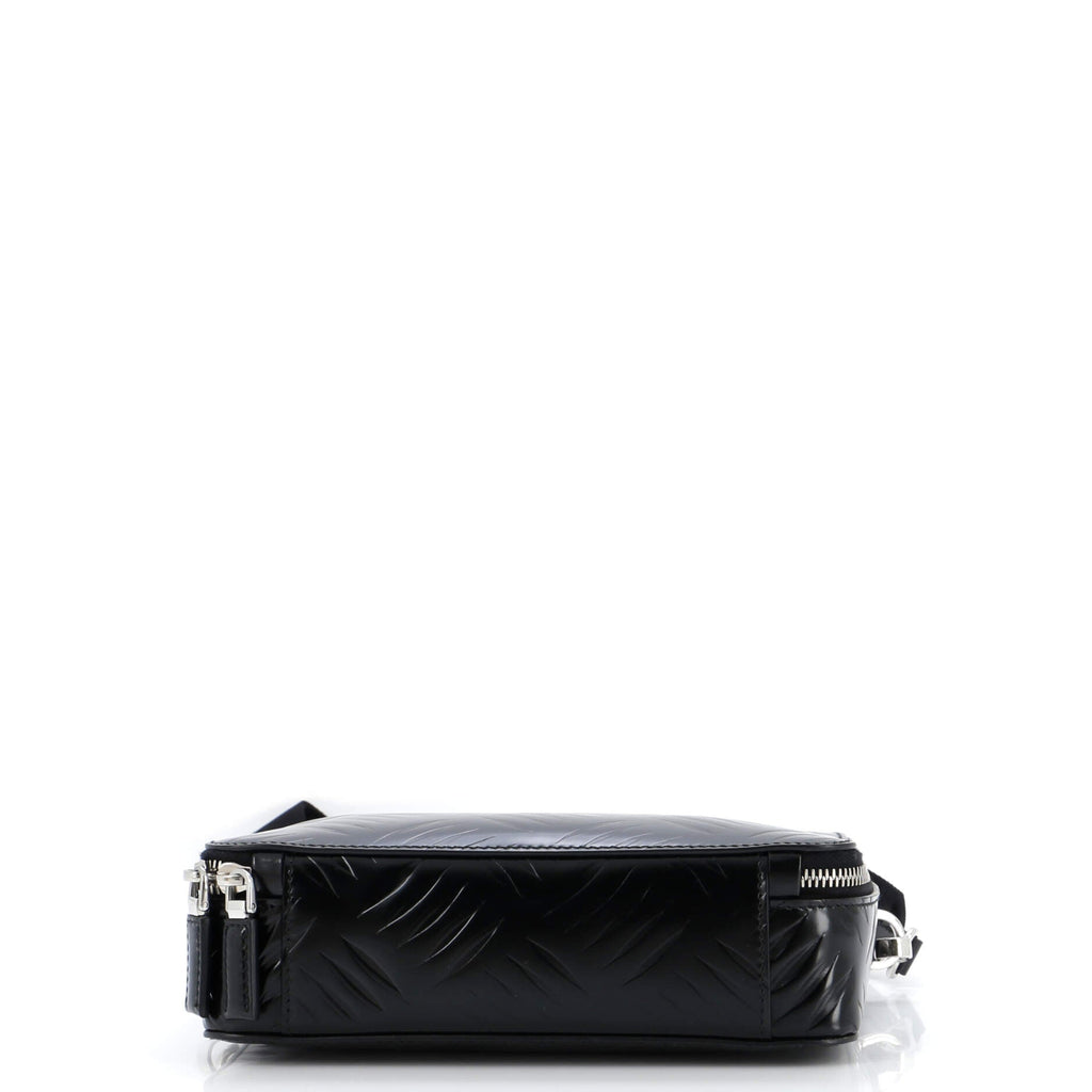 Brique Crossbody Bag Embossed Brushed Leather Medium