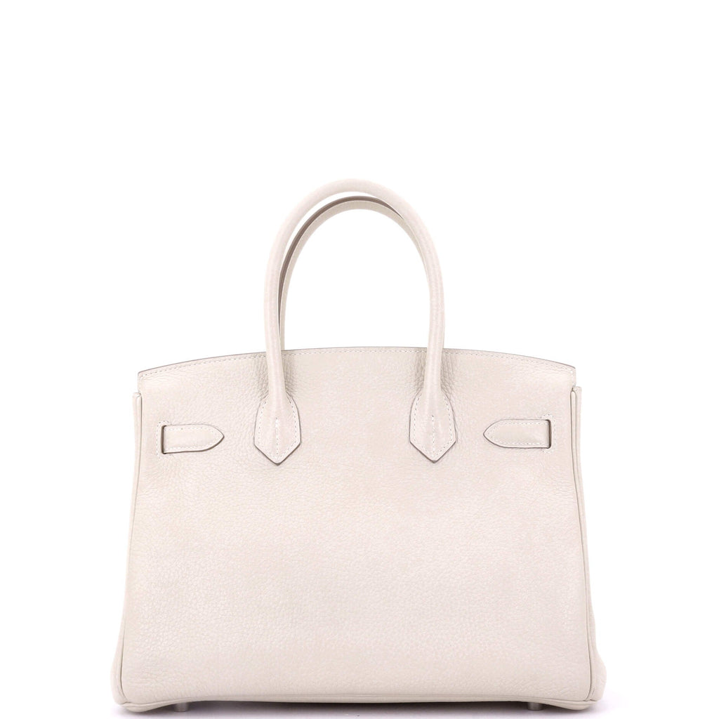 Birkin Handbag Light Clemence with Palladium Hardware 30
