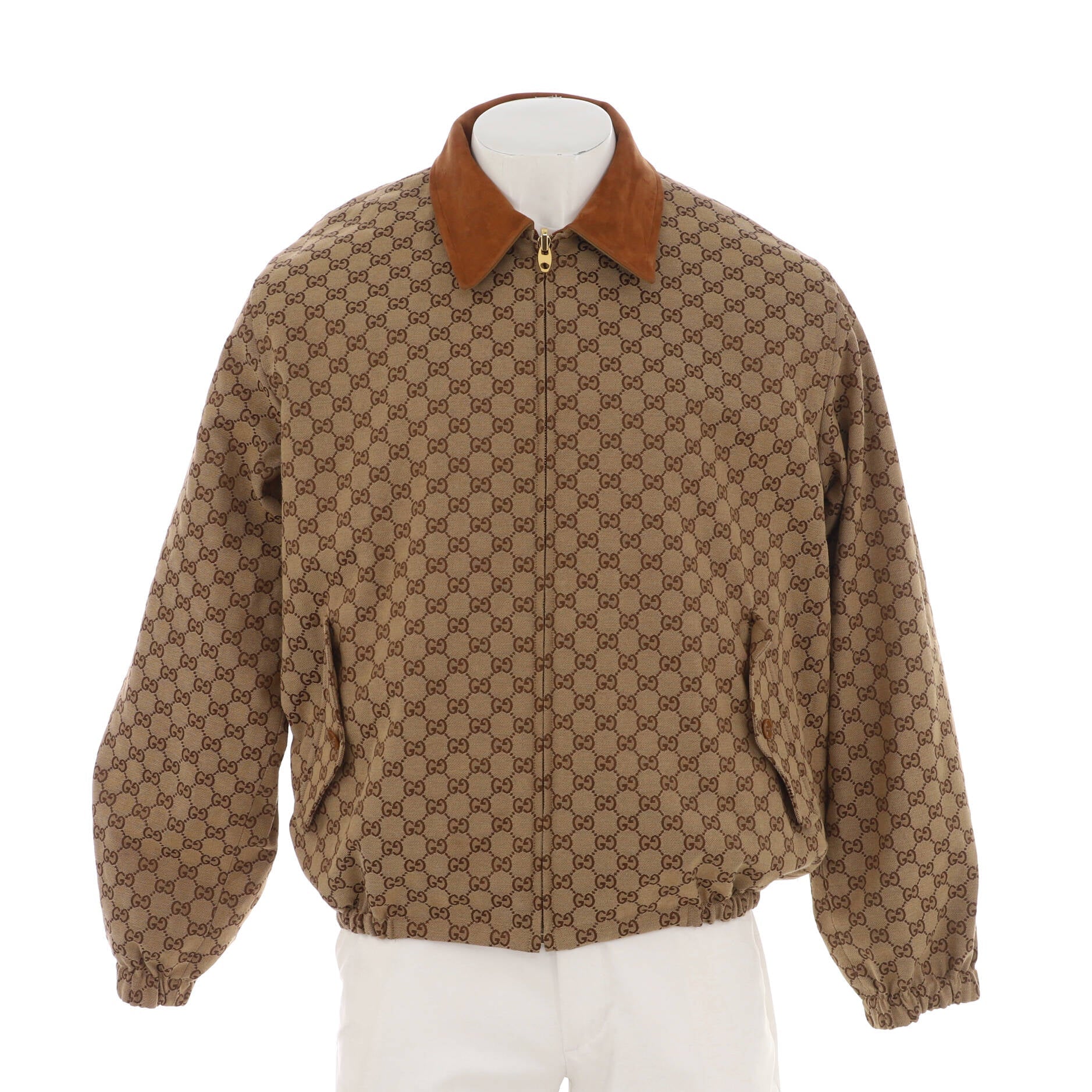 Men's Reversible Zip Jacket GG Cotton and Polyester Blend
