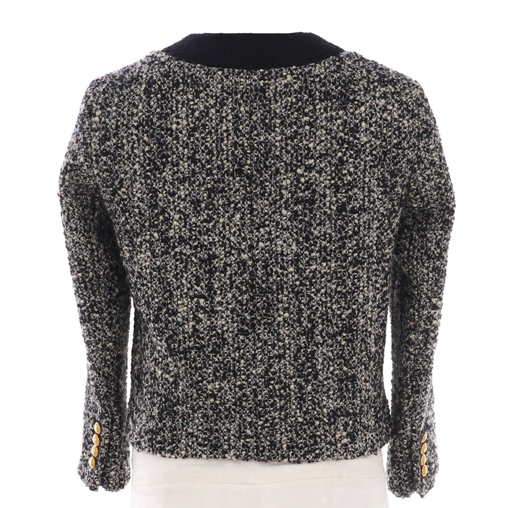 Women's Button Up Collarless Evening Jacket Tweed