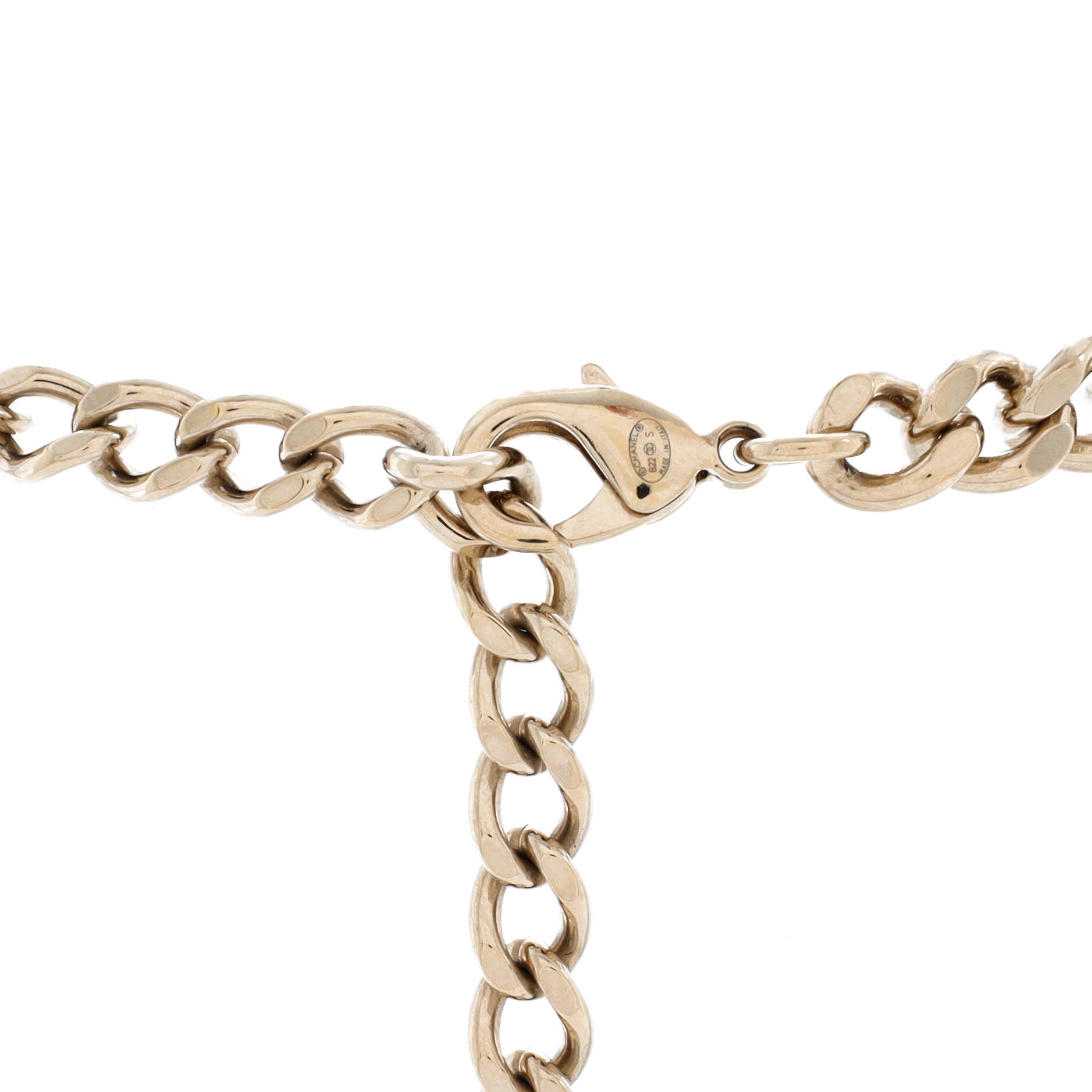 Logo CC Plate Choker Necklace Metal with Enamel