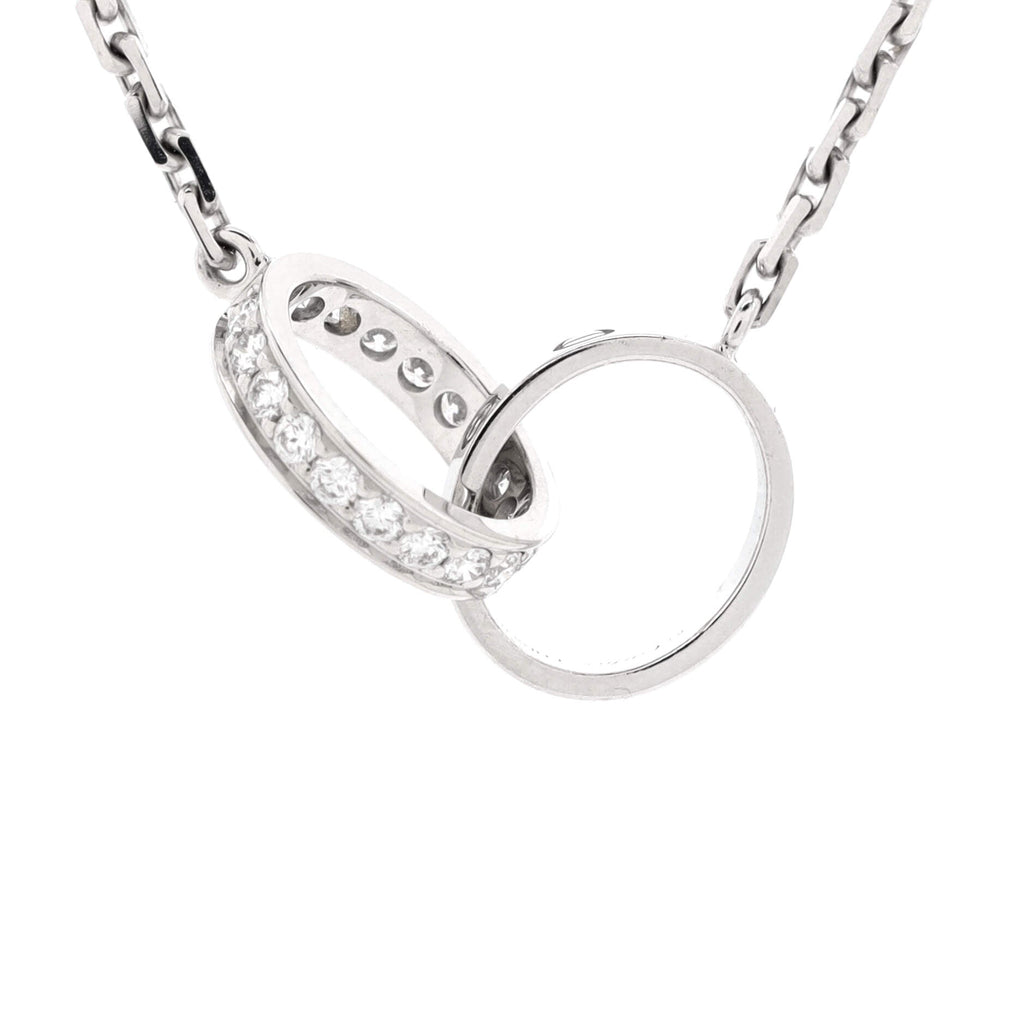 Love Interlocking Necklace 18K White Gold and Diamonds