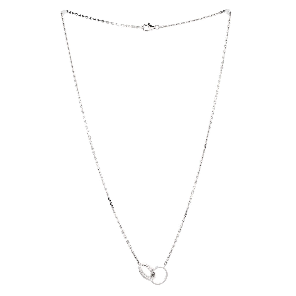 Love Interlocking Necklace 18K White Gold and Diamonds
