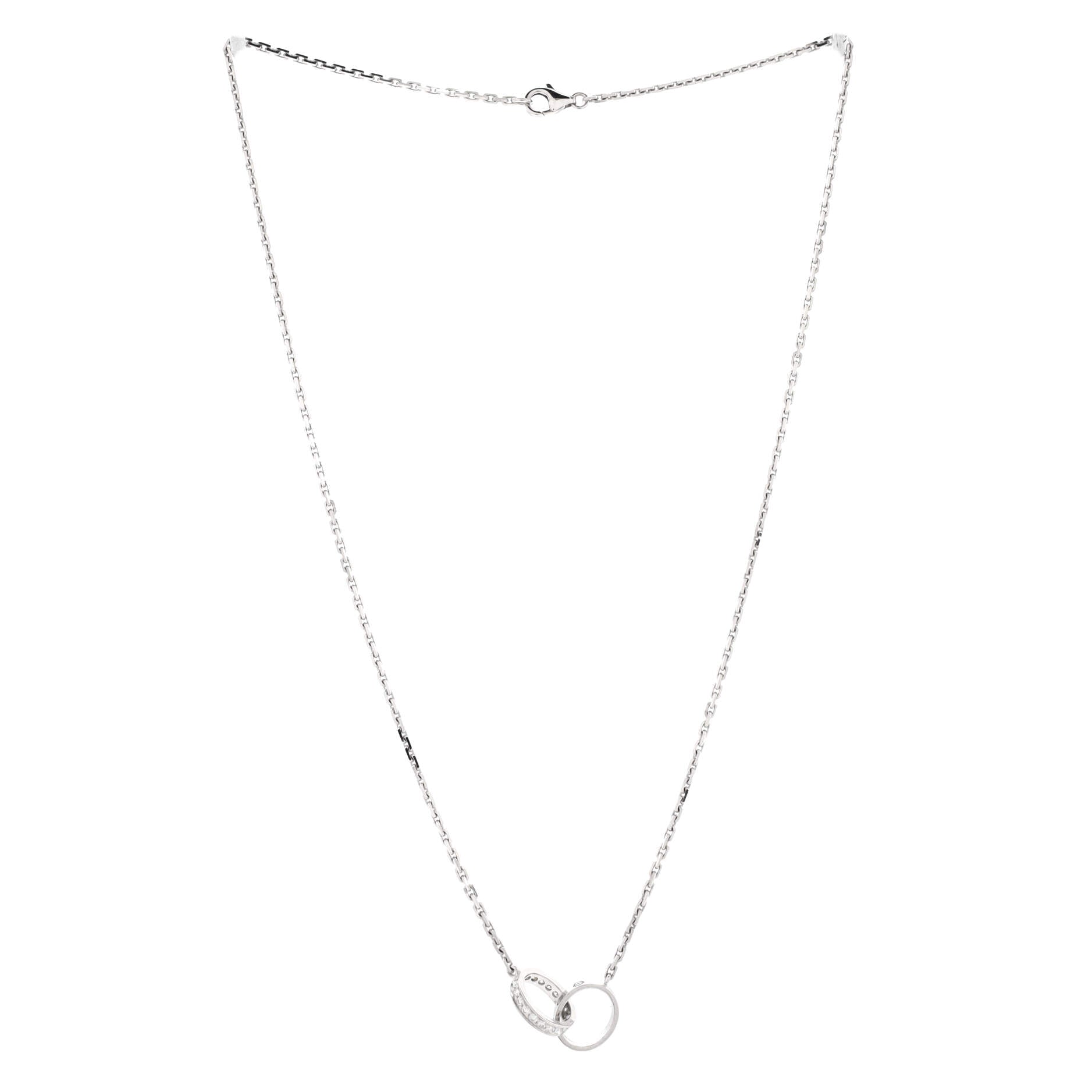 Love Interlocking Necklace 18K White Gold and Diamonds