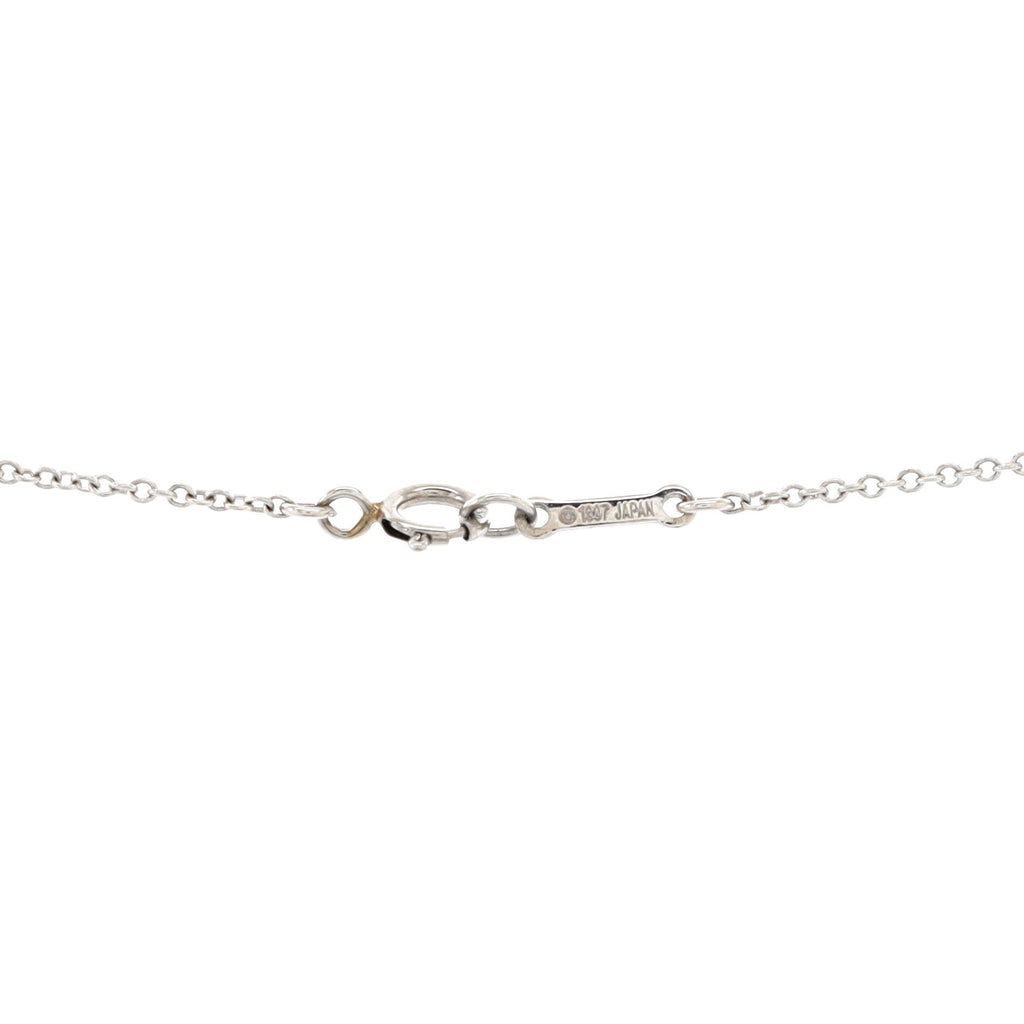 Victoria 3 Motif Pendant Necklace 18K White Gold with Sapphires