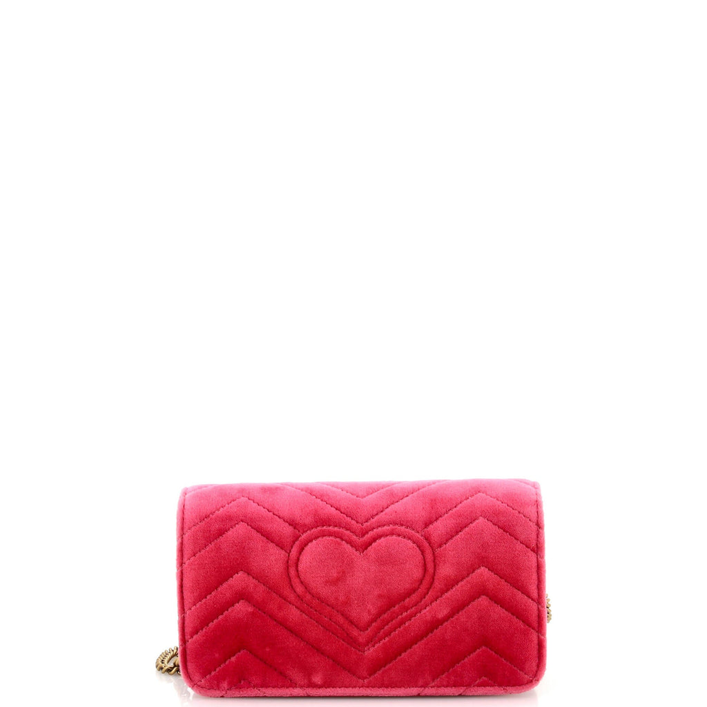 GG Marmont Chain Flap Bag Embroidered Matelasse Velvet Mini