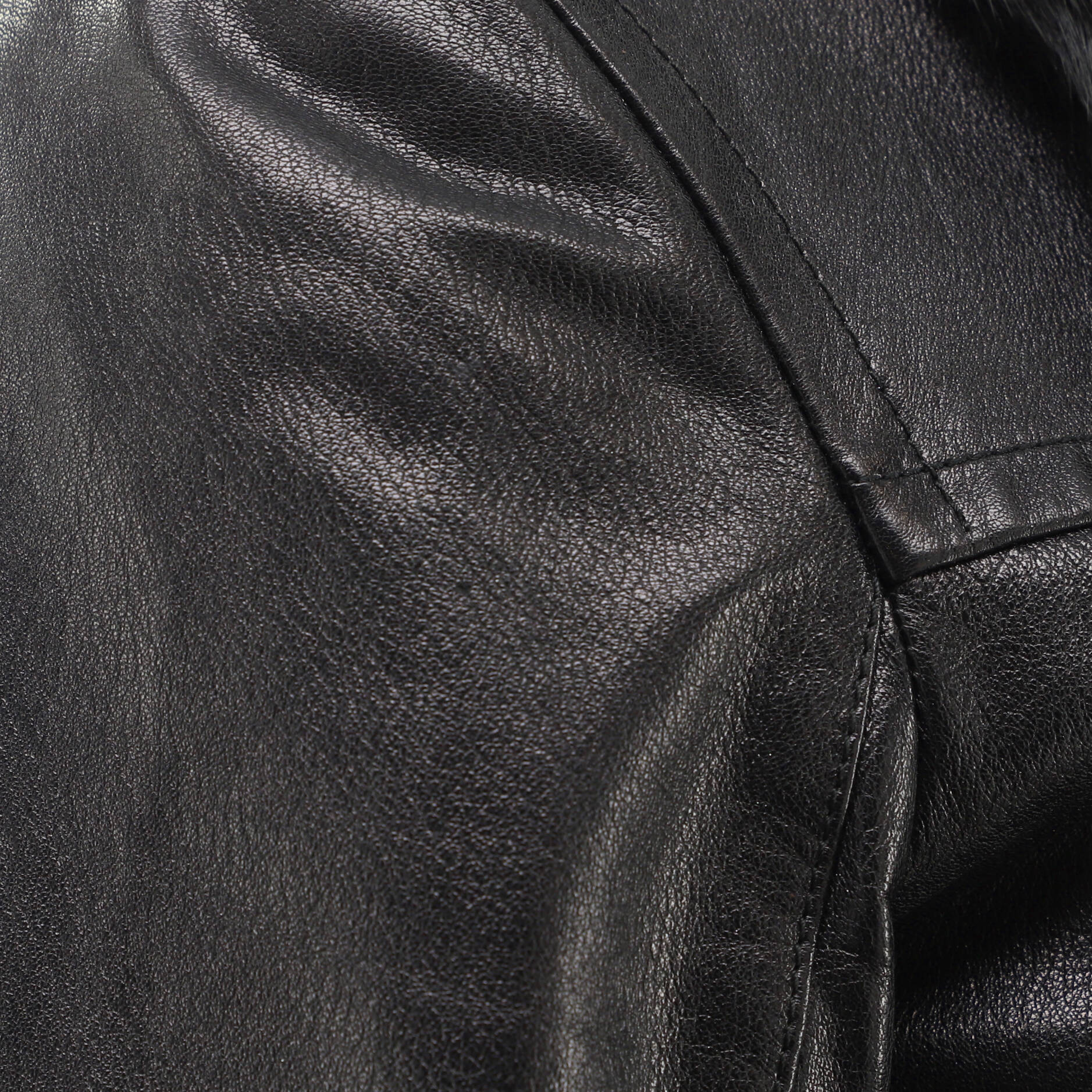 Women's Two Pocket Zip Jacket Leather with Fur