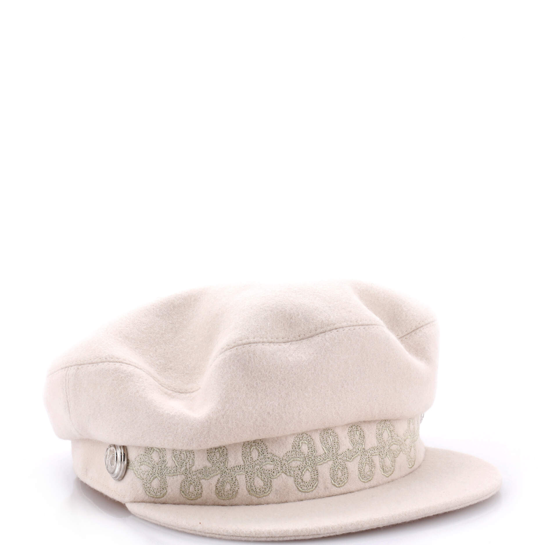 Cabourg en Finesse Newsboy Cap Embroidered Wool