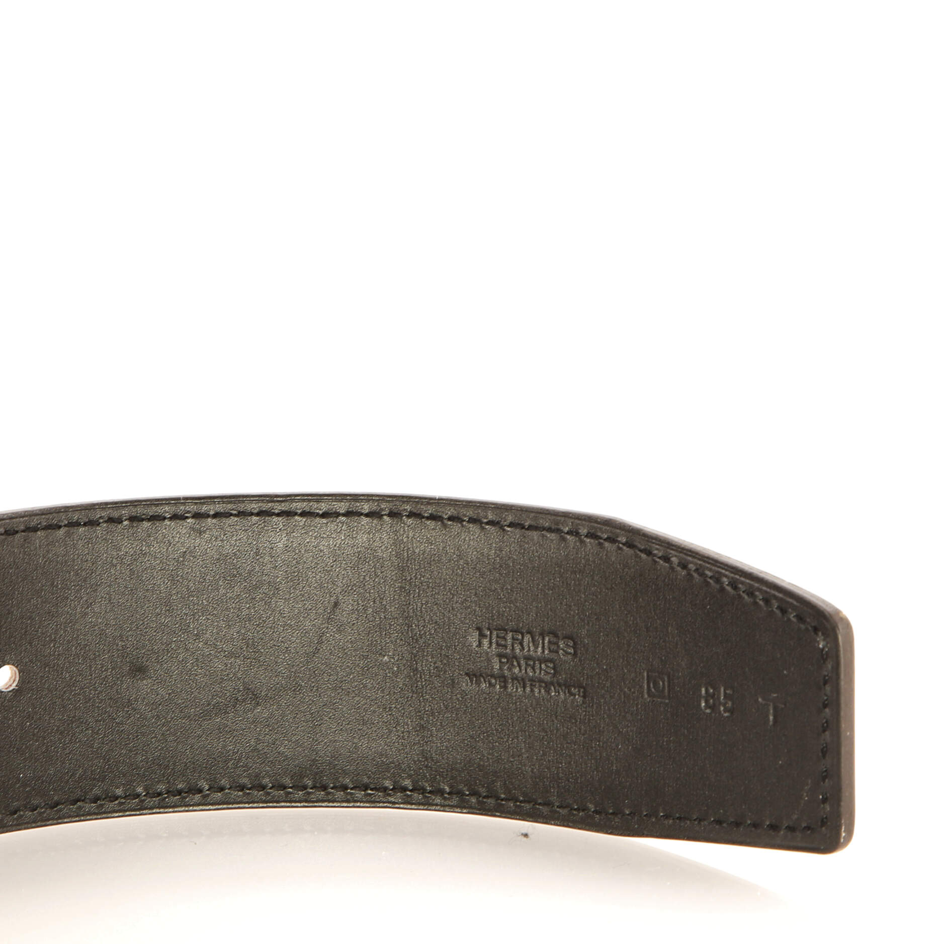 Constance Martelee H Reversible Belt Leather with Brushed Hardware Wide 85