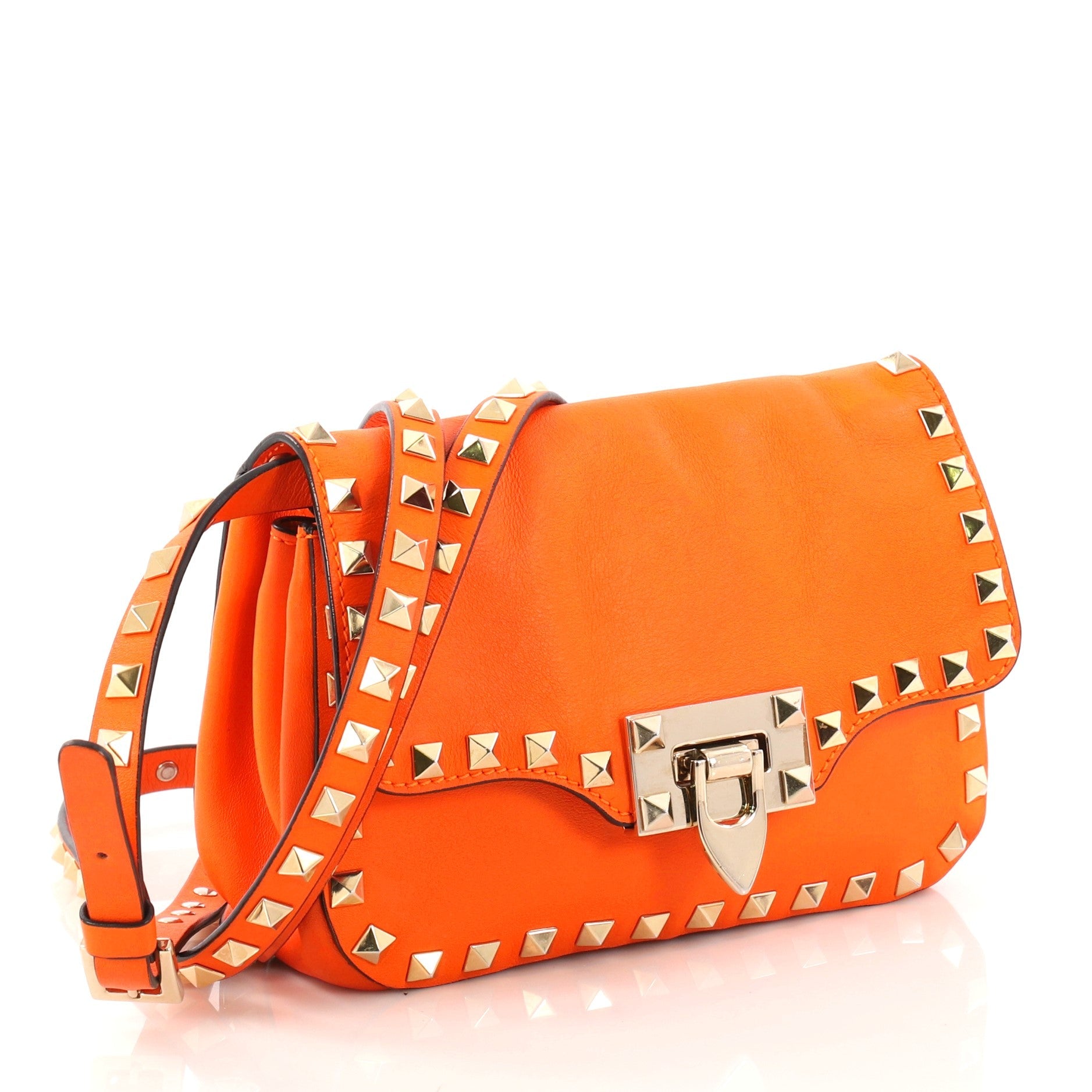 Rockstud Flip Lock Flap Bag Leather Mini