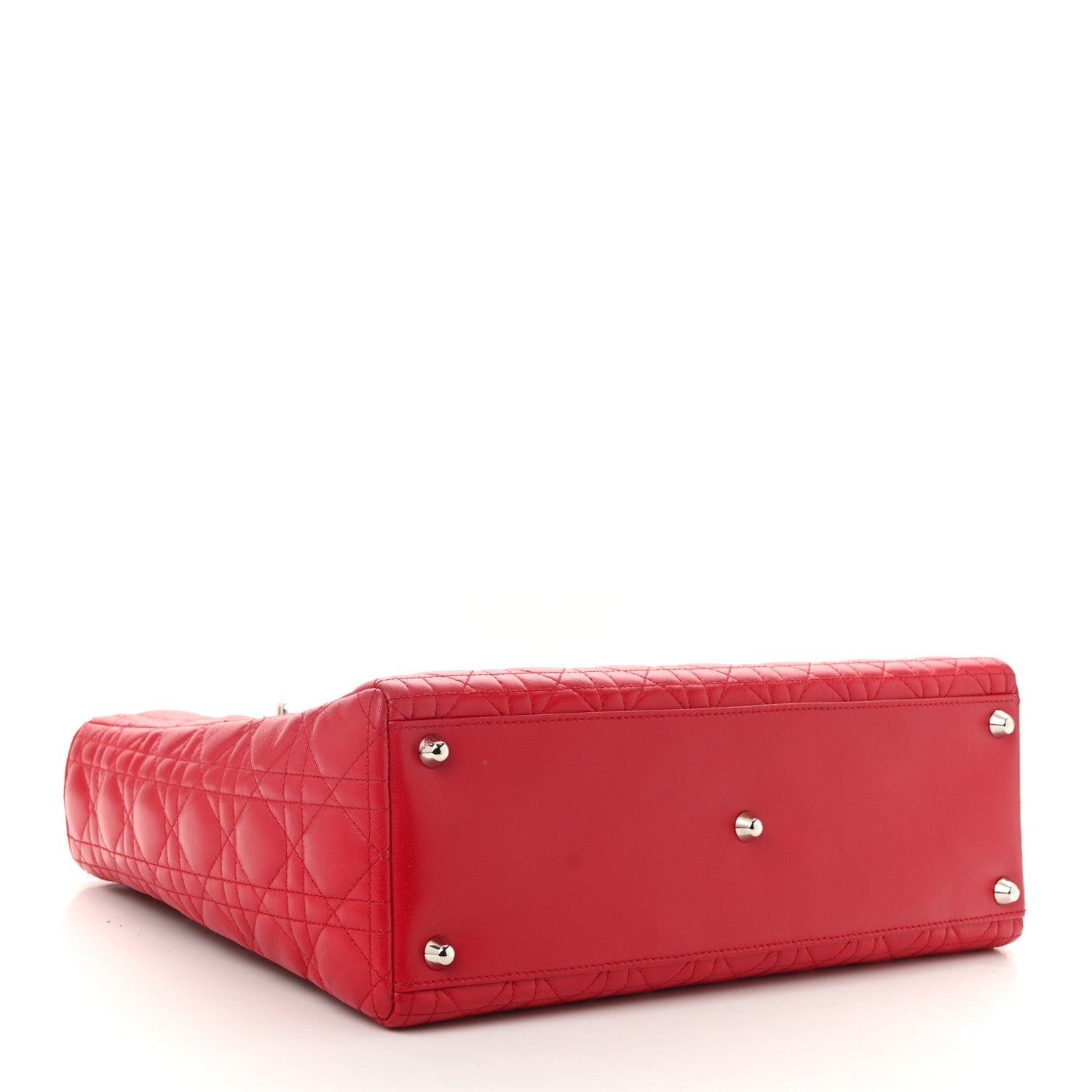 Lambskin Cannage Large Lady Dior Red