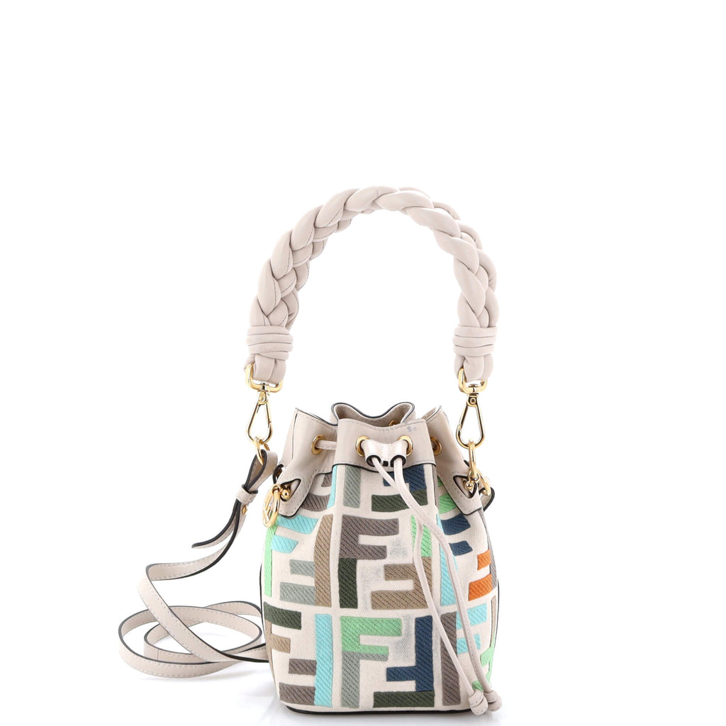 Mon Tresor Bucket Bag Zucca Embroidered Canvas Mini